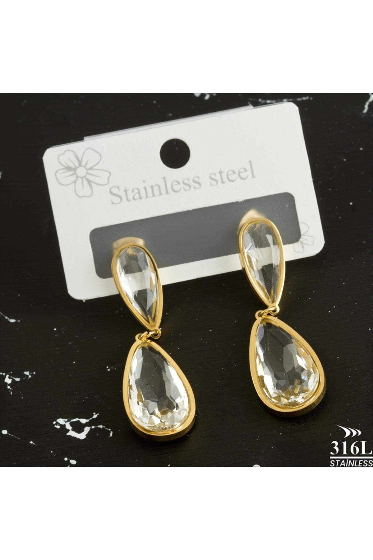 Damla Lüks Çelik Küpe