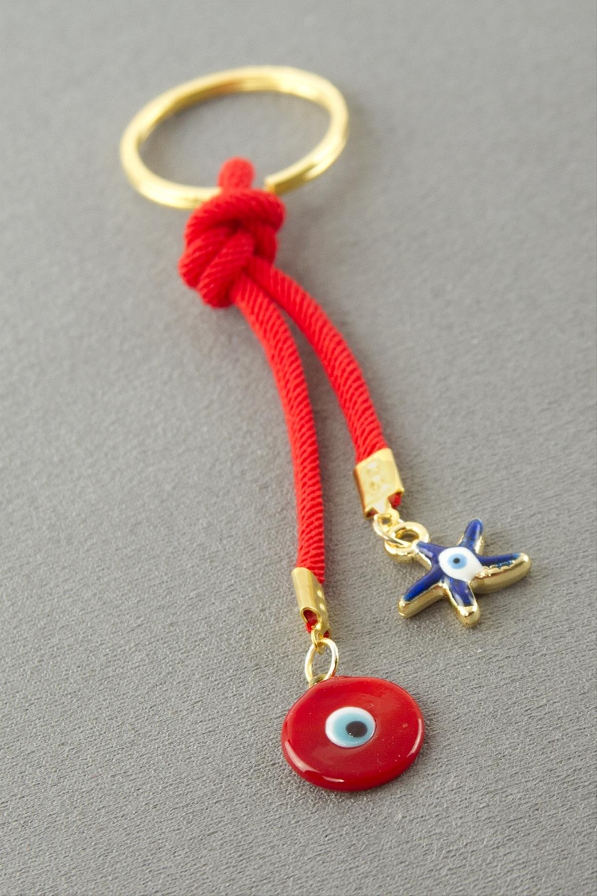 Deniz Yıldızı Camlı İpli Anahtarlık