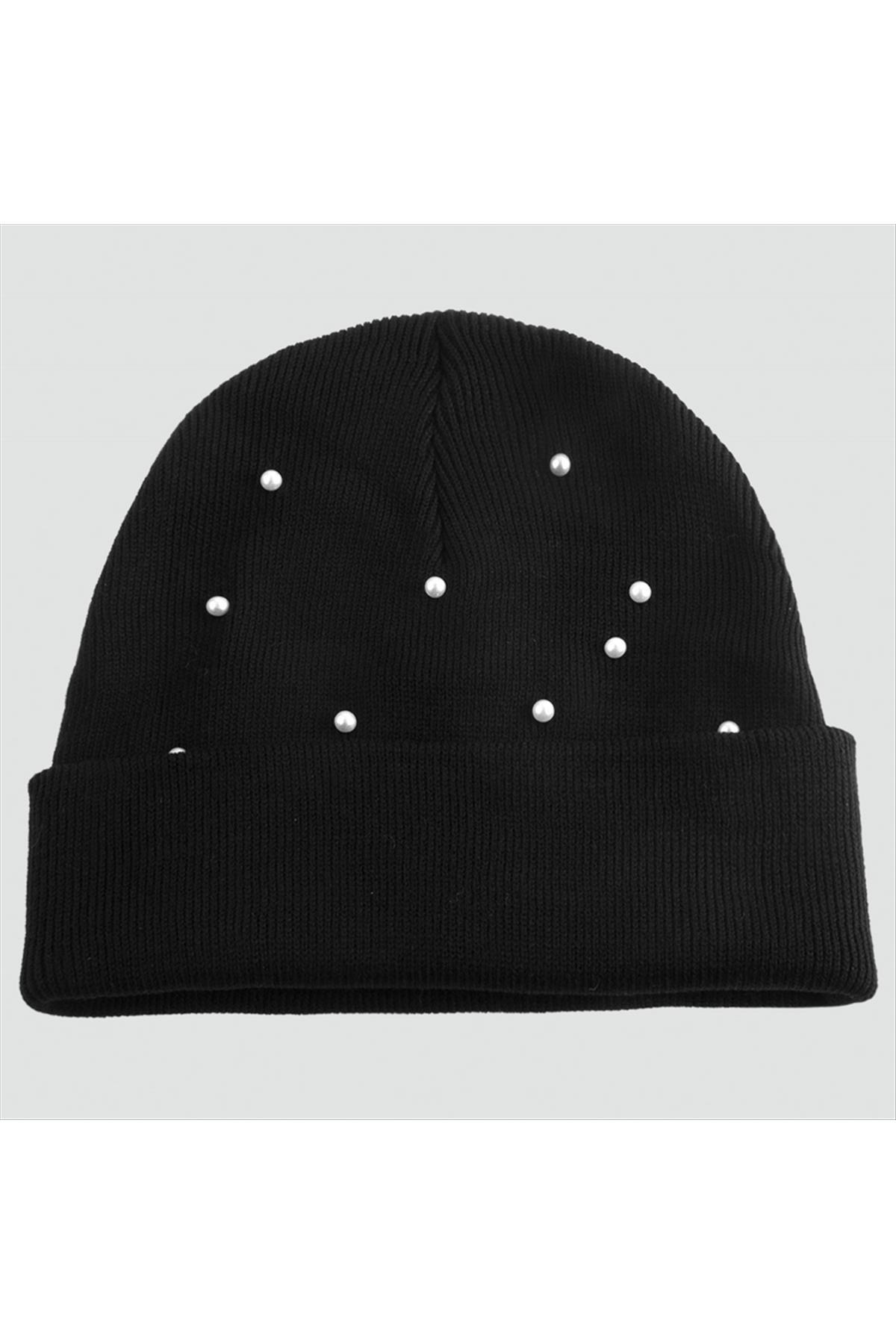 İncili Katlamalı Bayan Bere