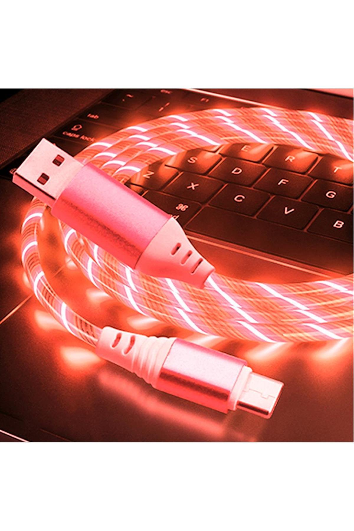 Işıklı Type-C USB Data Şarj Kablosu
