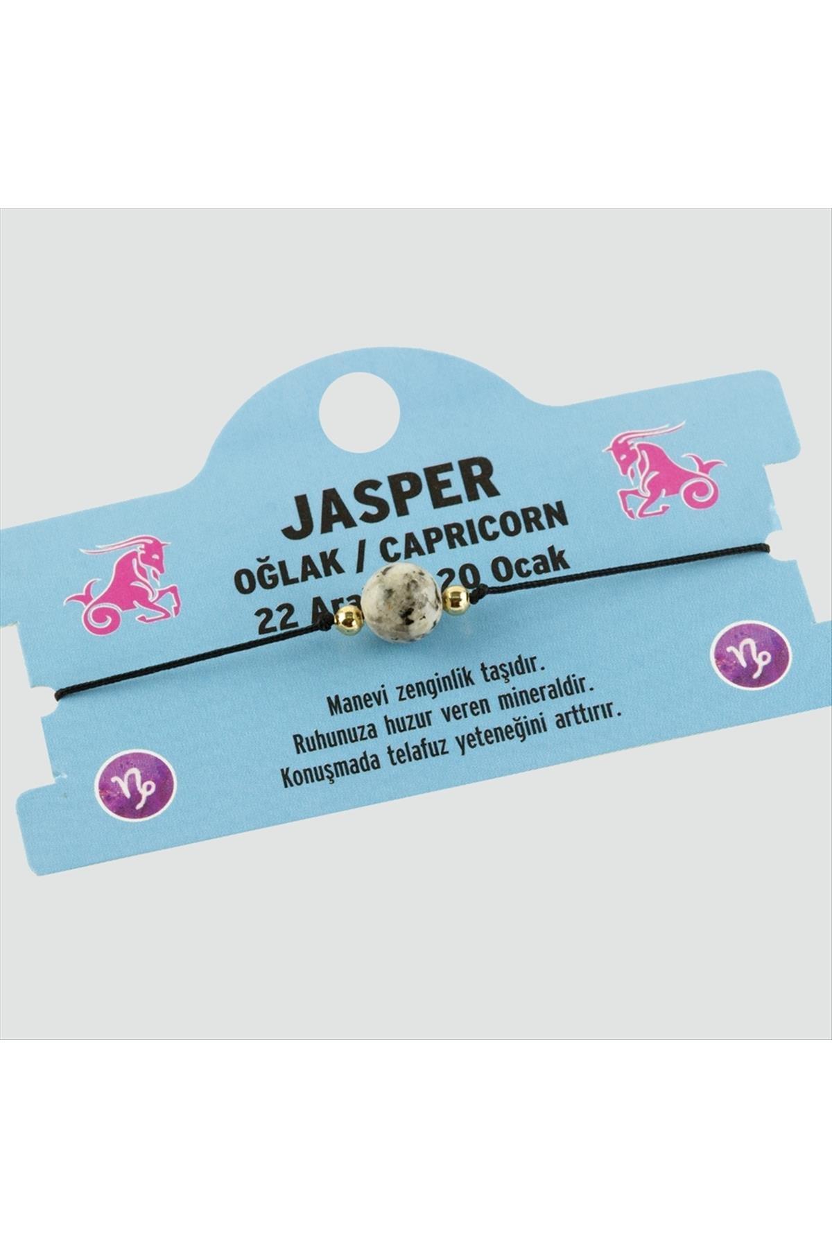 Jasper Doğal Taşlı Oğlak Burç Bileklik