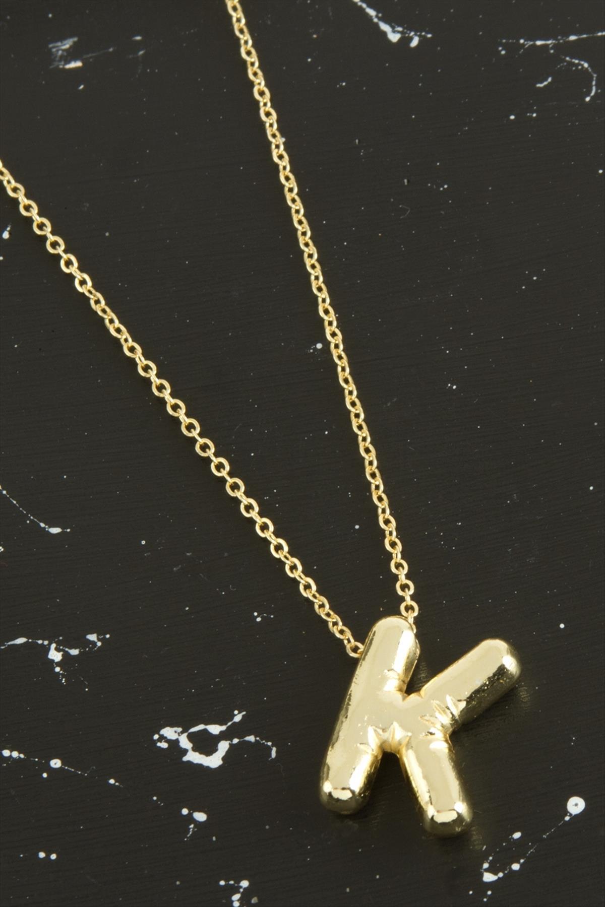 K Harfli Balon Kolye