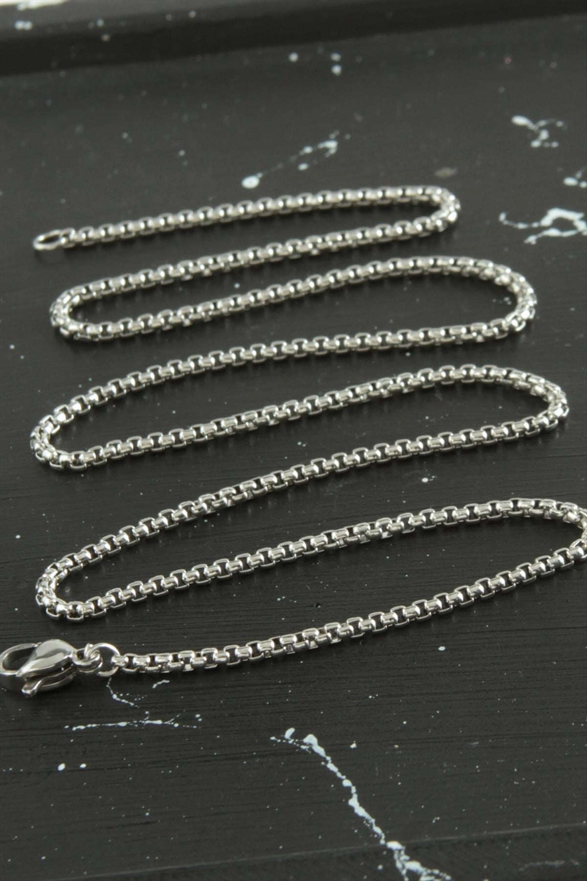 Kalın Zincir Çelik Kolye 45 cm