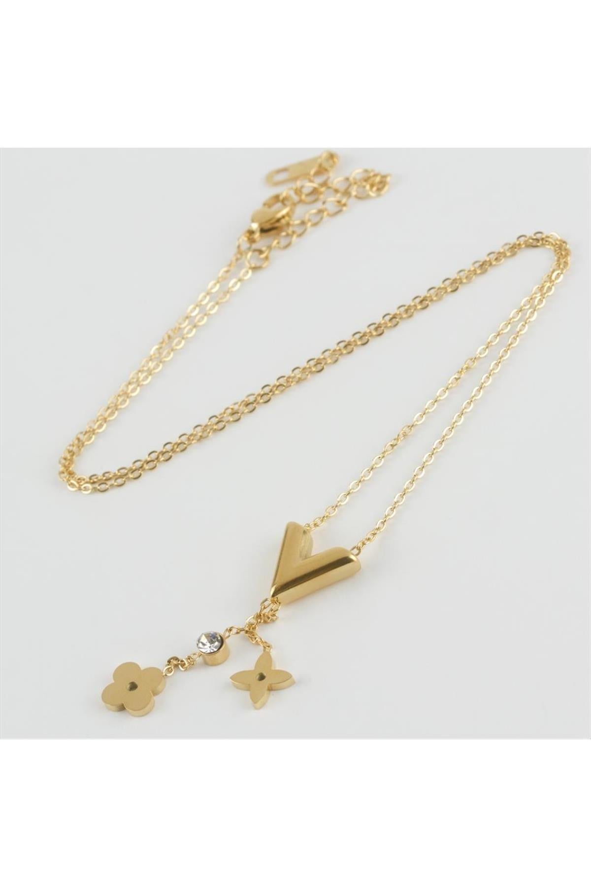 Kalp Figürlü Lüks Çelik Kolye