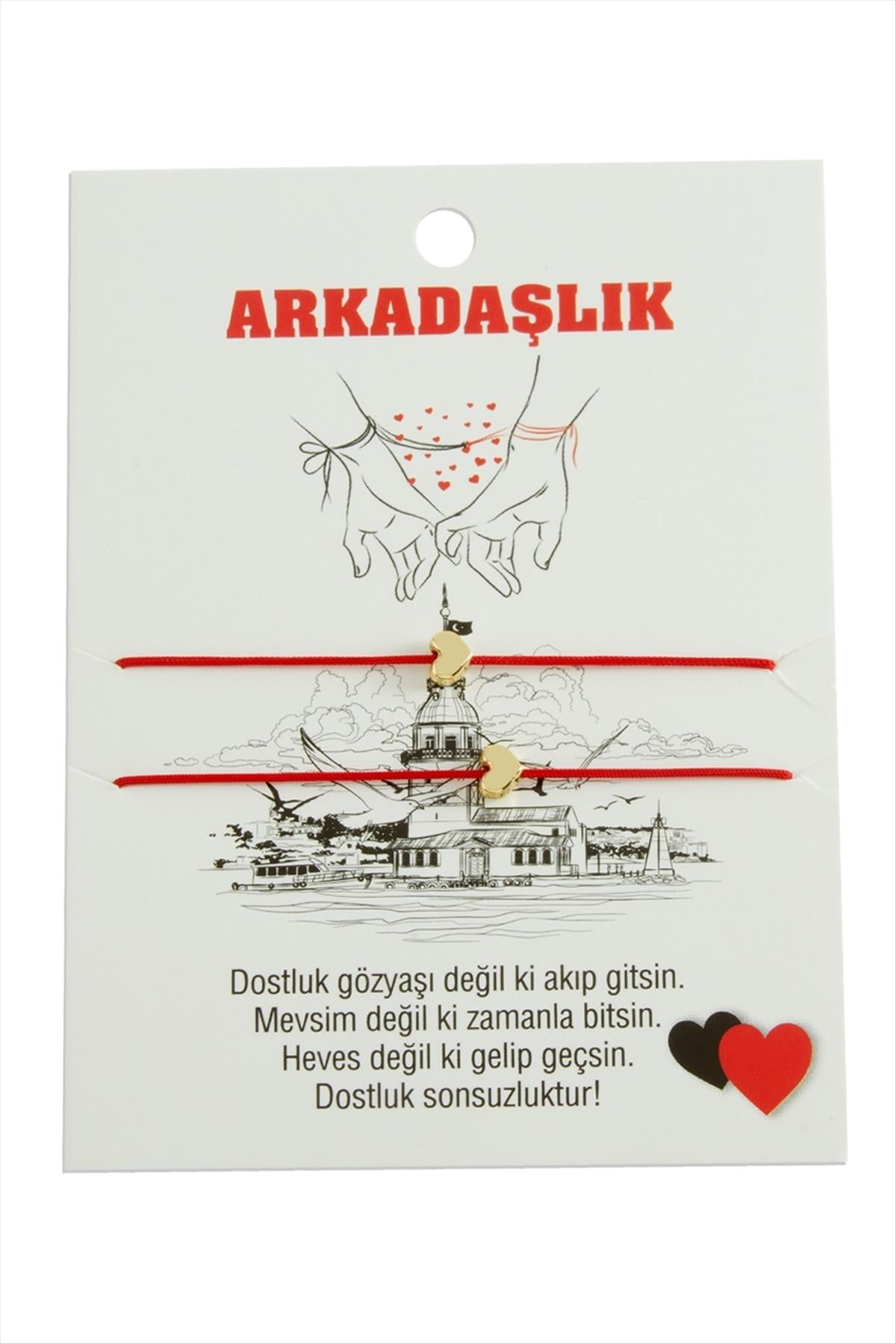 Kalp İp Bileklik 2 Adet