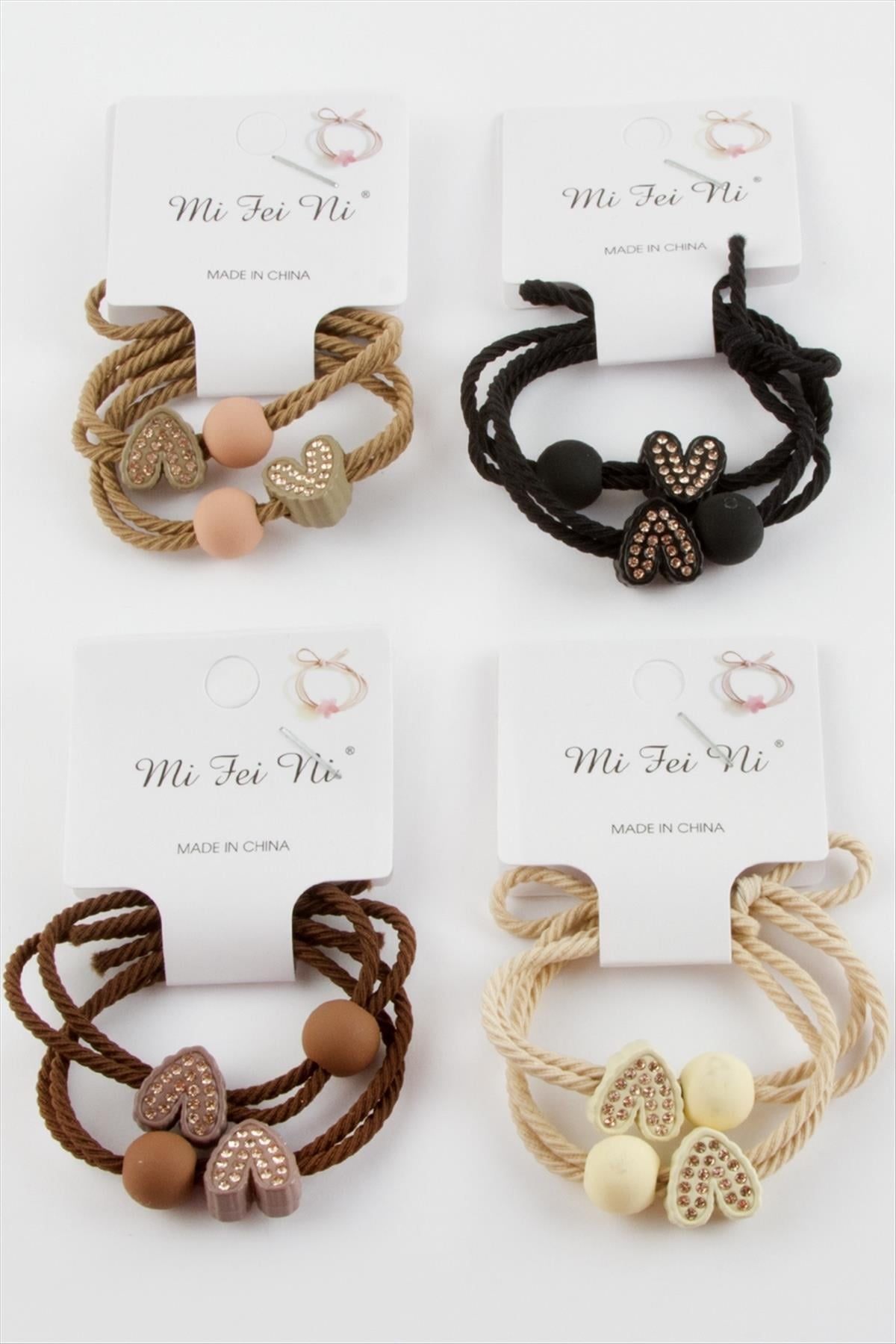 Kalp Taşlı Lastikli Toka 2 Adet