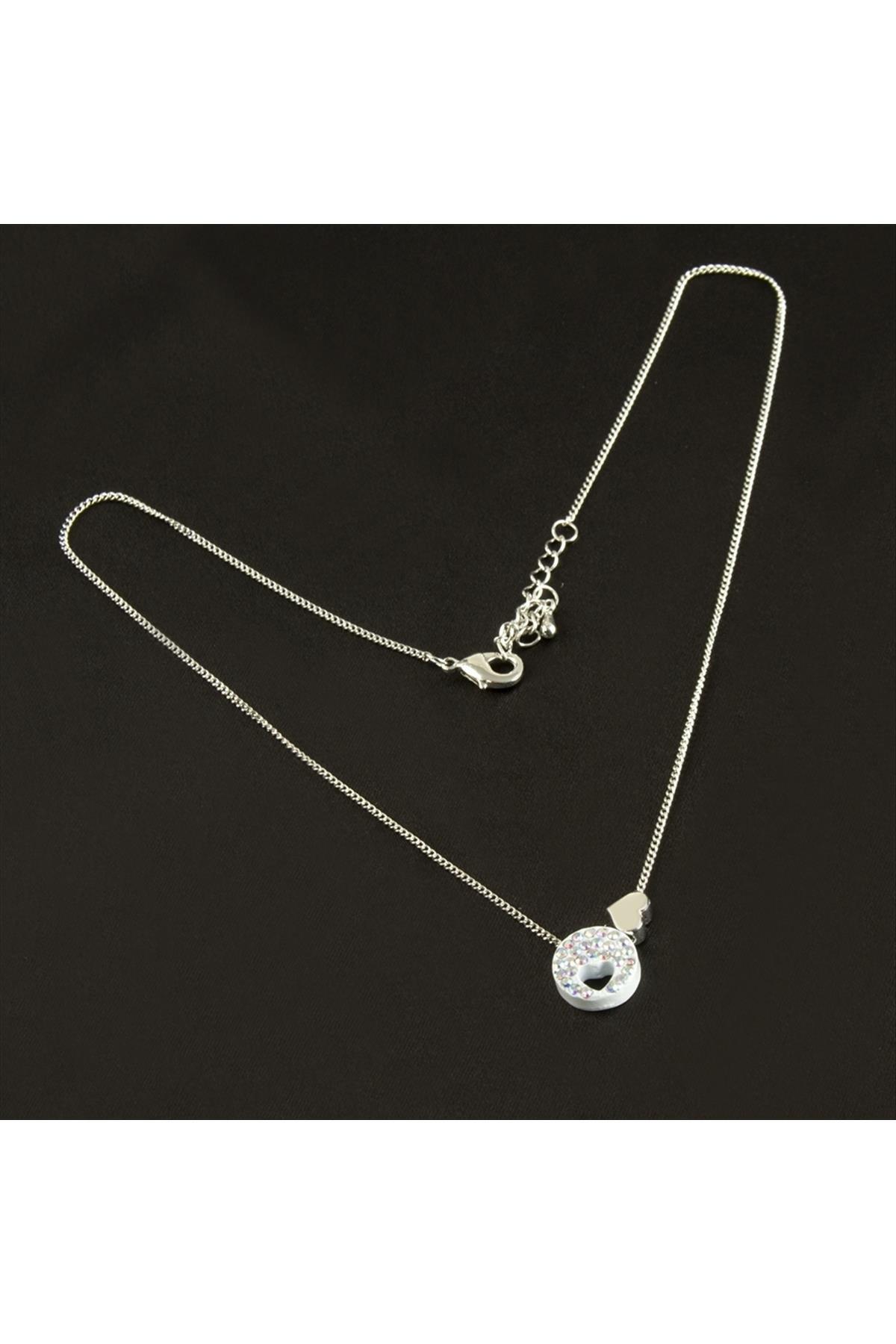 Kalp Taşlı Uçlu Kolye