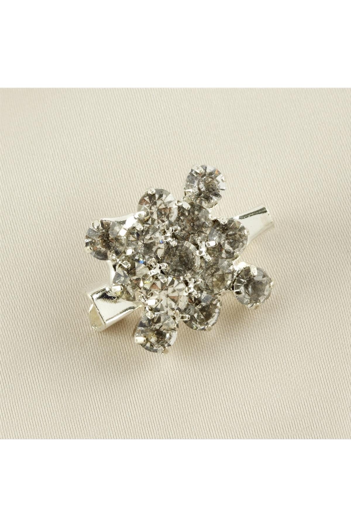 Kare Figürlü Taşlı Broş