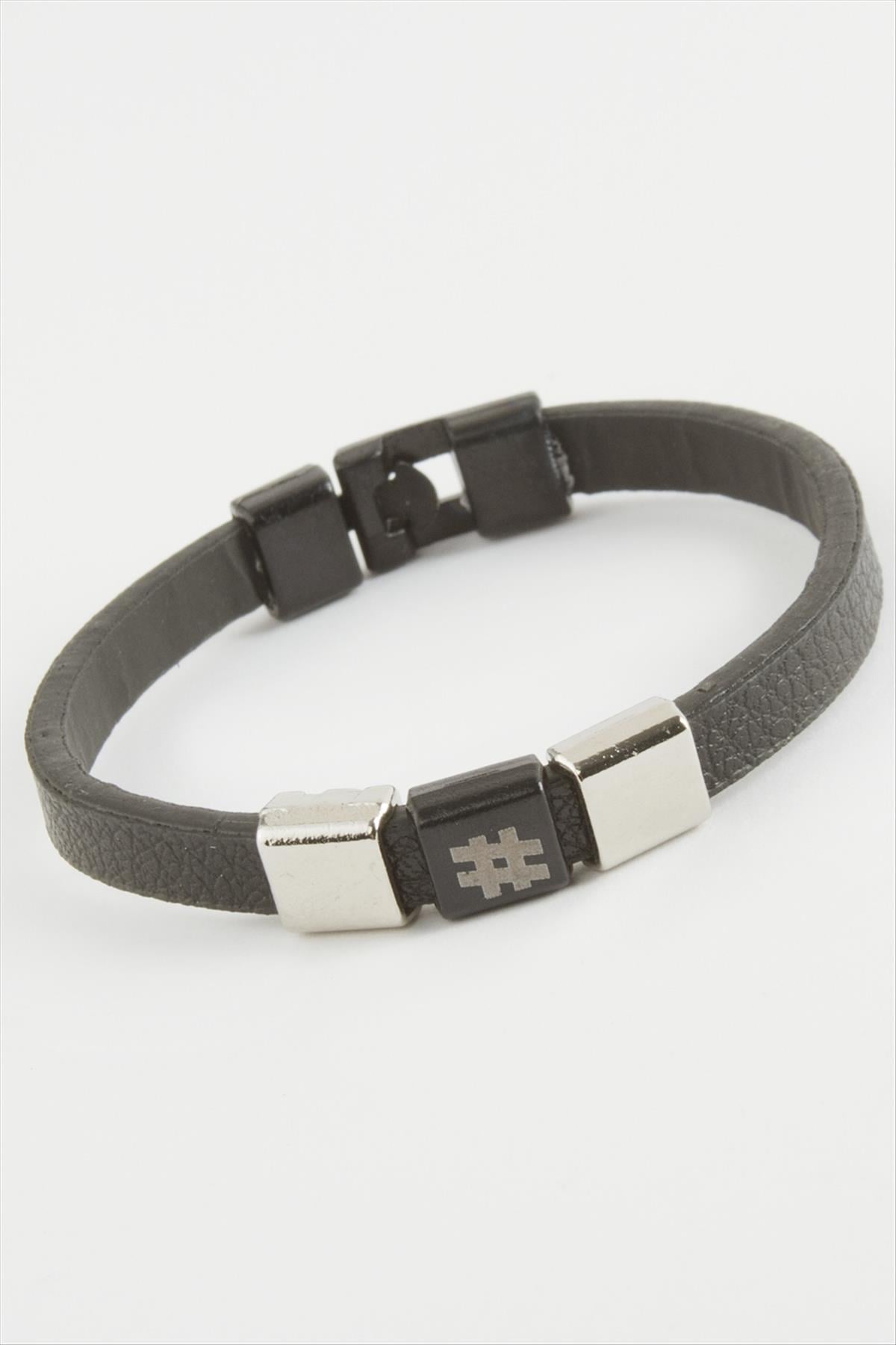 Kare Kaliteli Suni Deri Bileklik