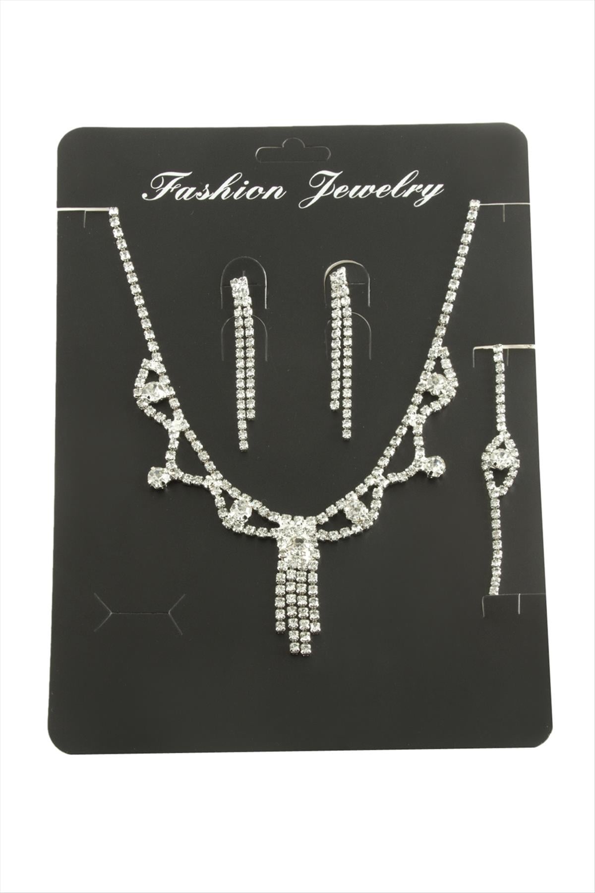 Kare Taşlı Set Kolye