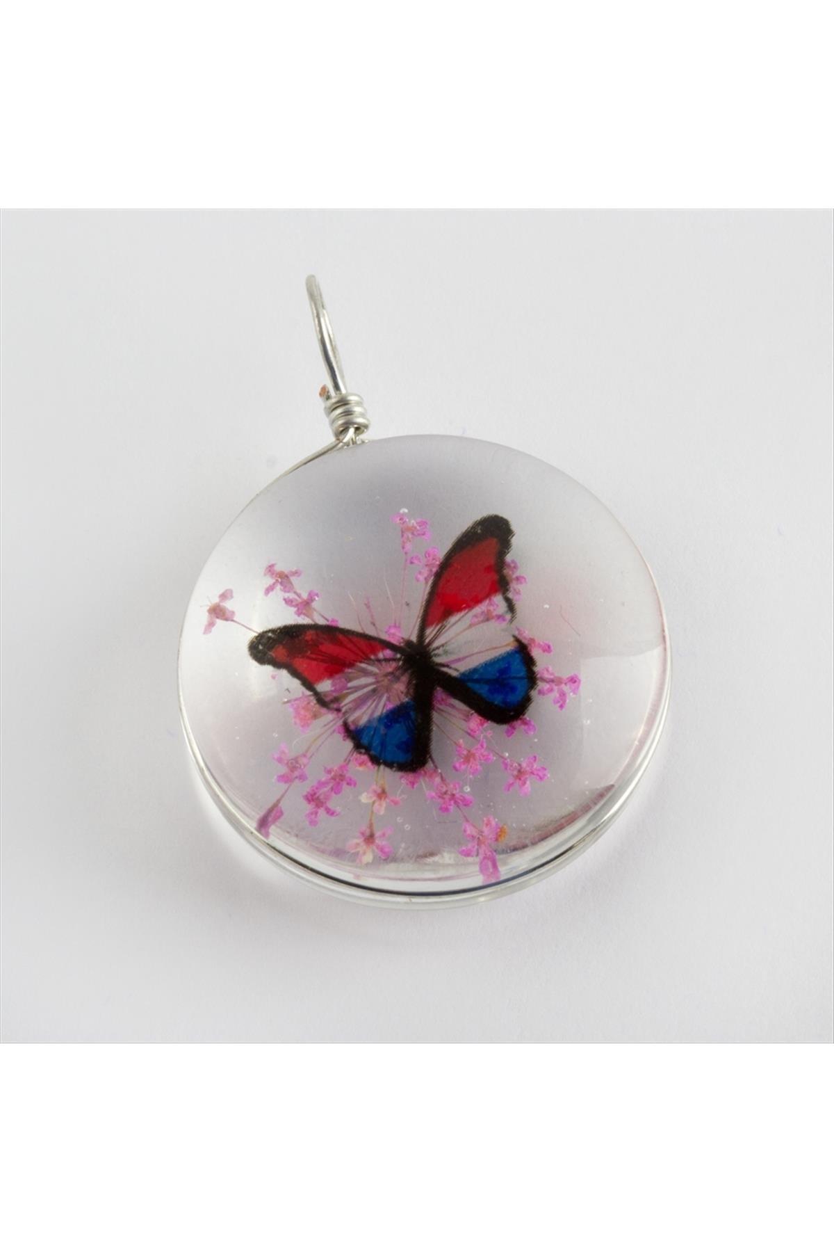 Kelebek Canlı Kolye Ucu 2,5 cm