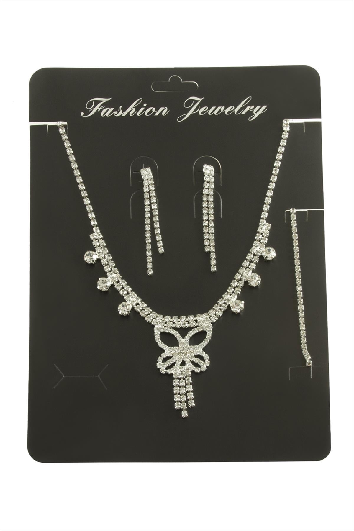 Kelebek Taşlı Set Kolye