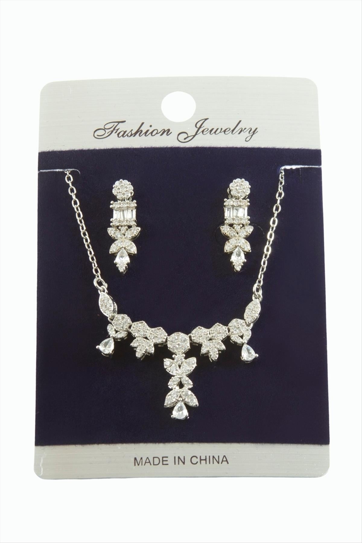 Kelebek Zirkon Taşlı Set Kolye