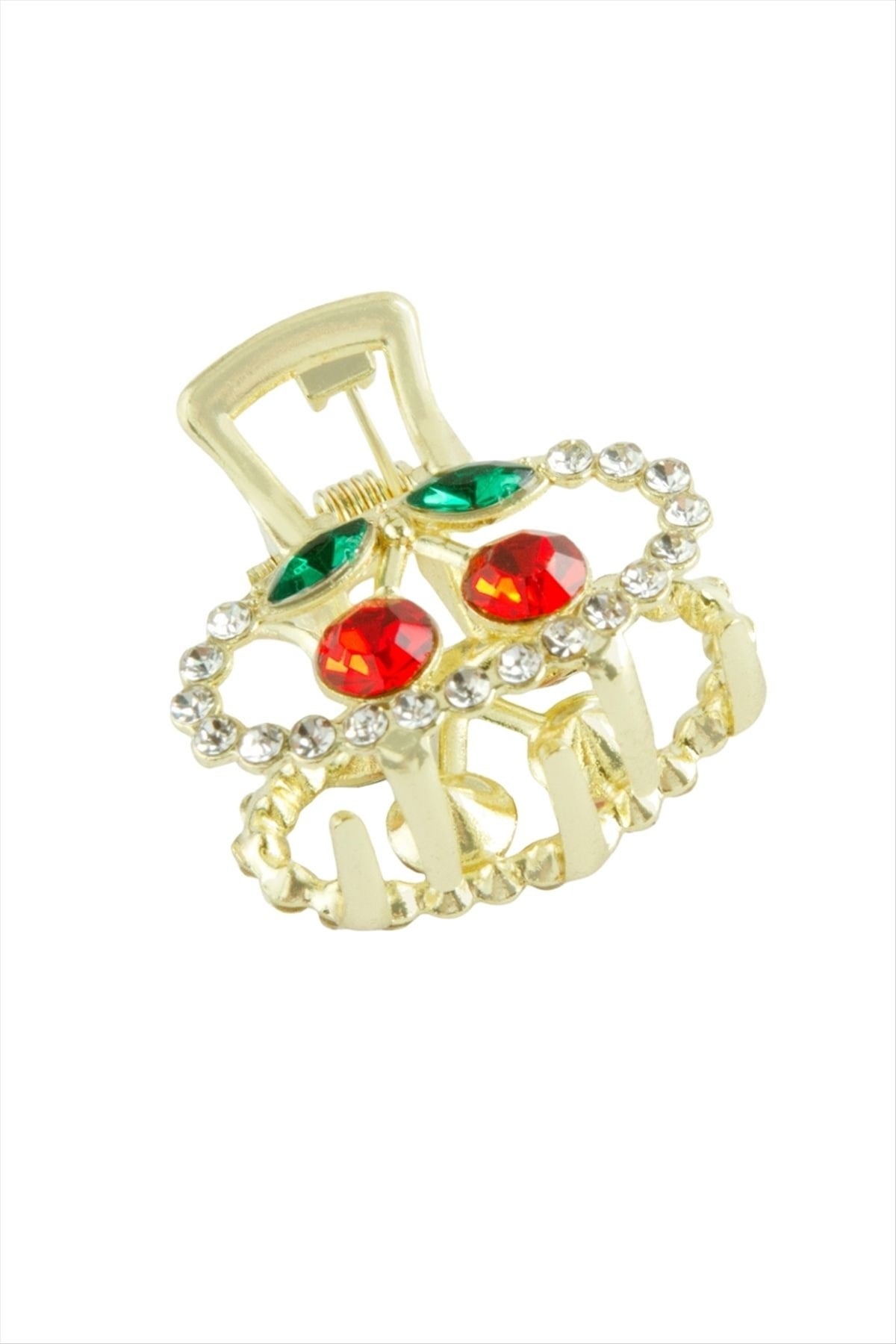 Kiraz Taşlı Minik Metal Mandal Toka 2,5 cm