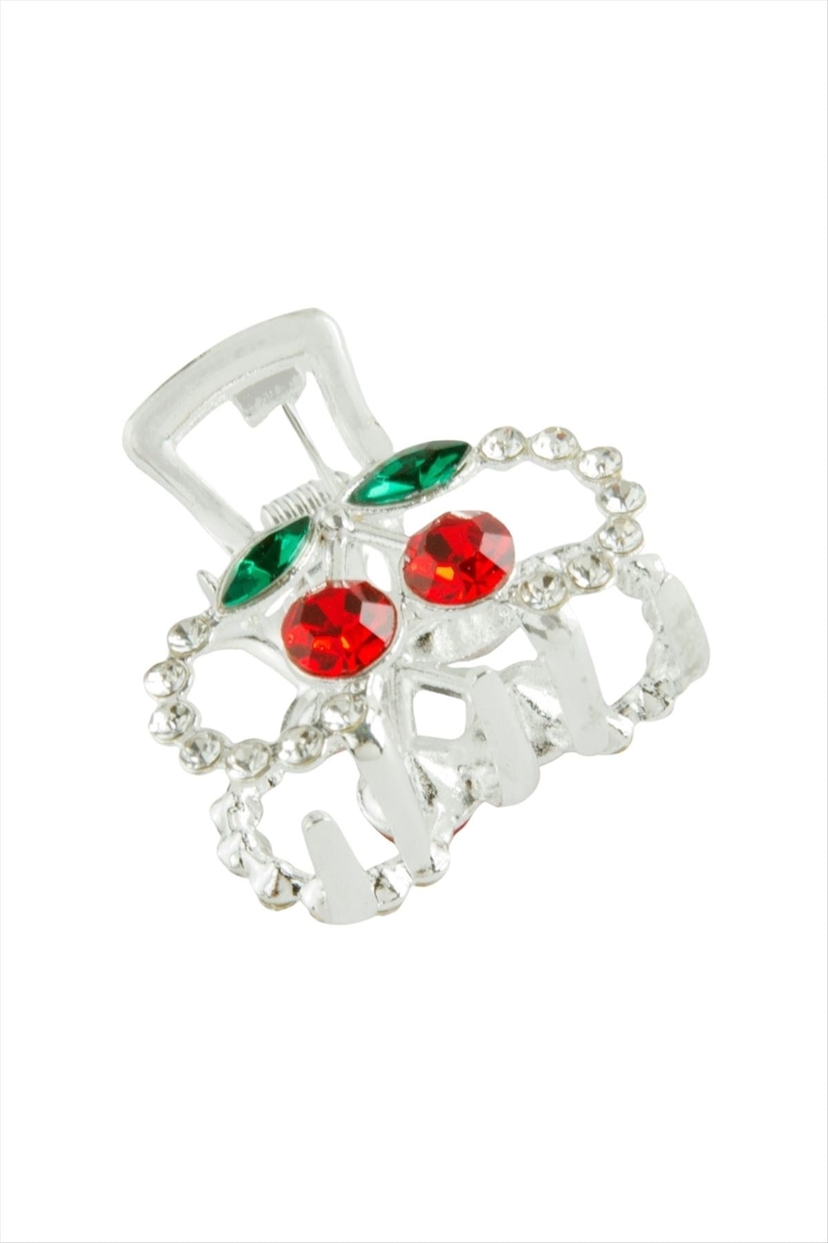 Kiraz Taşlı Minik Metal Mandal Toka 2,5 cm