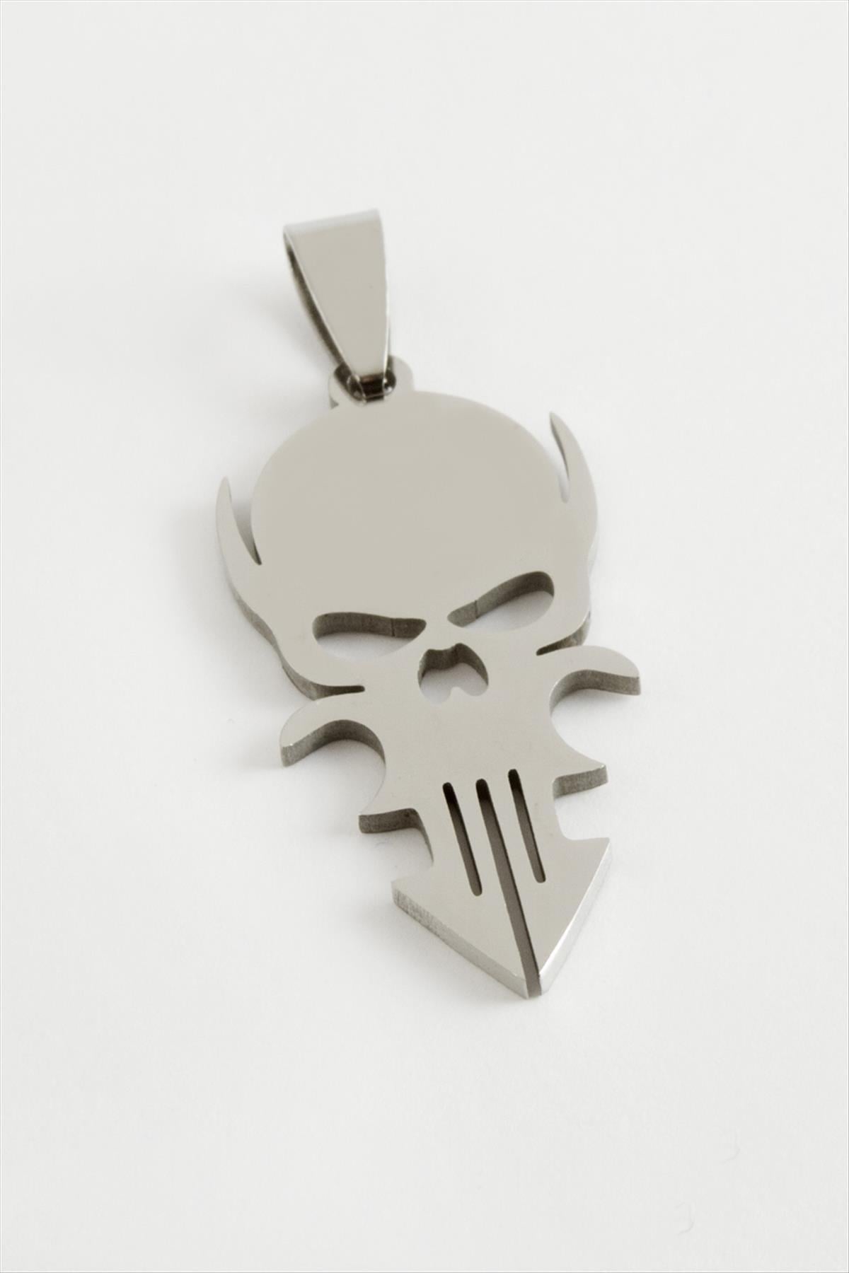 Kuru Kafa Çelik Kolye Ucu 3,5 cm