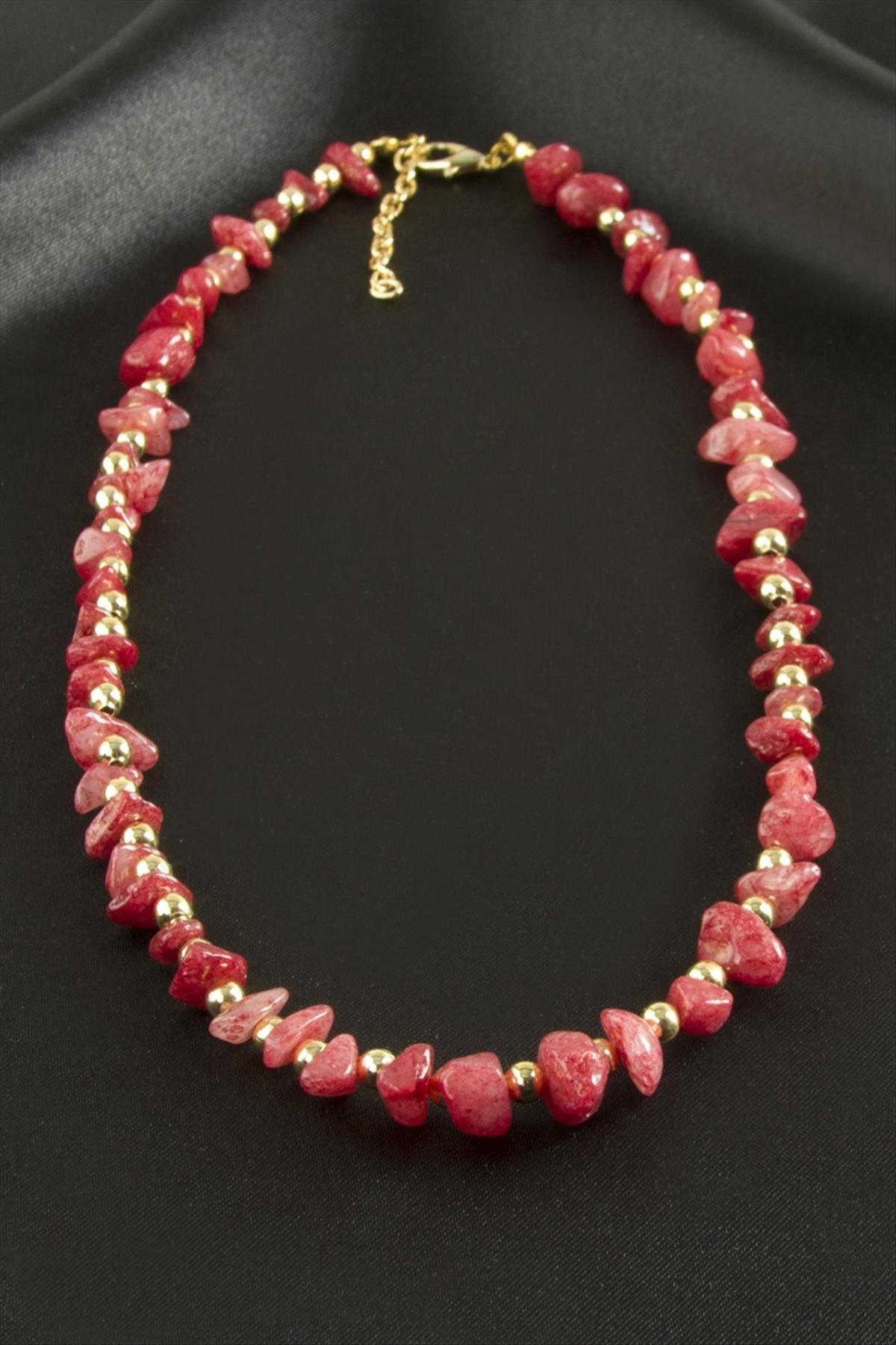 Kuvars Kırık Doğaltaş Kolye