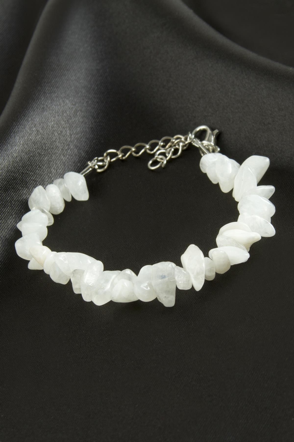 Kuvars Kırık Doğaltaşlı Bileklik