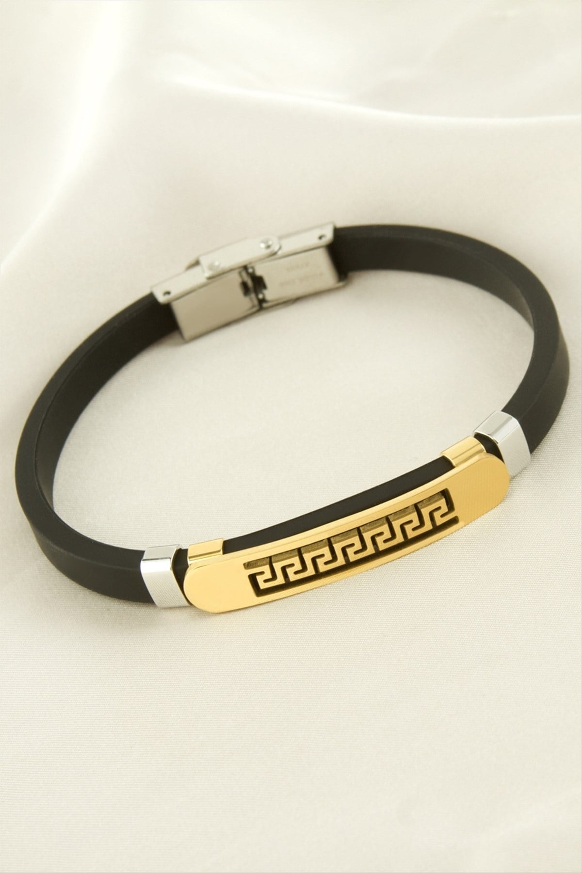 Labirent Deri Çelik Bileklik