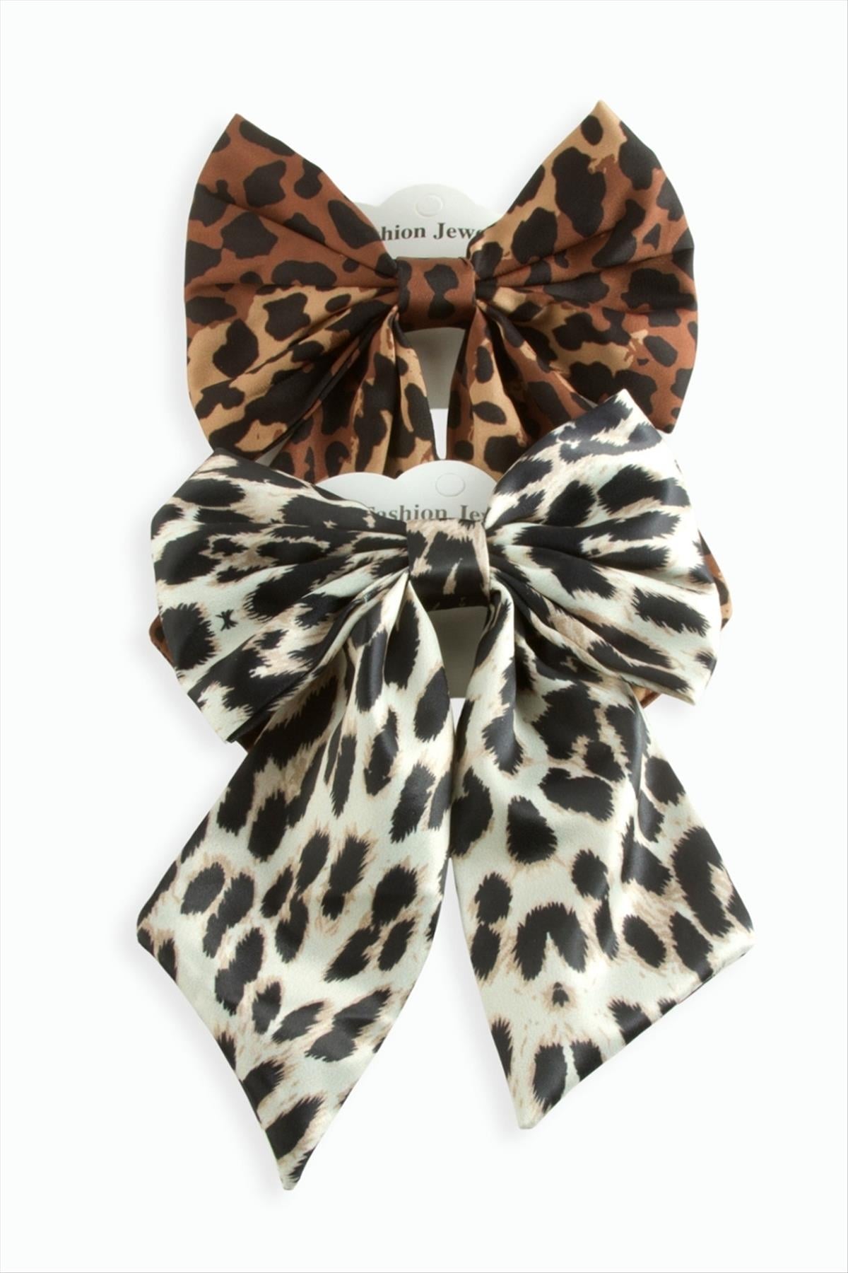 Leopar Desenli Fiyong Otomatik Toka 14 cm