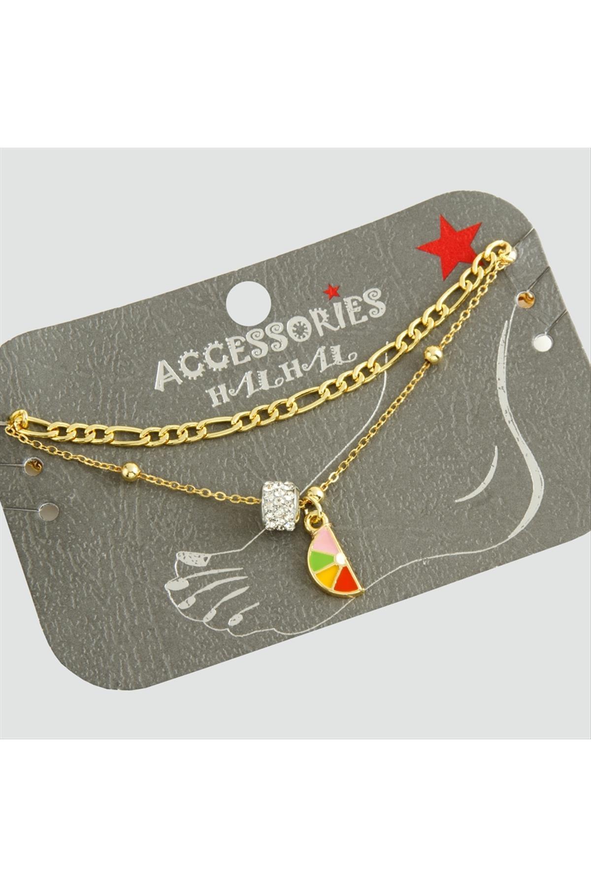 Limon Mineli Taşlı Lüx Halhal