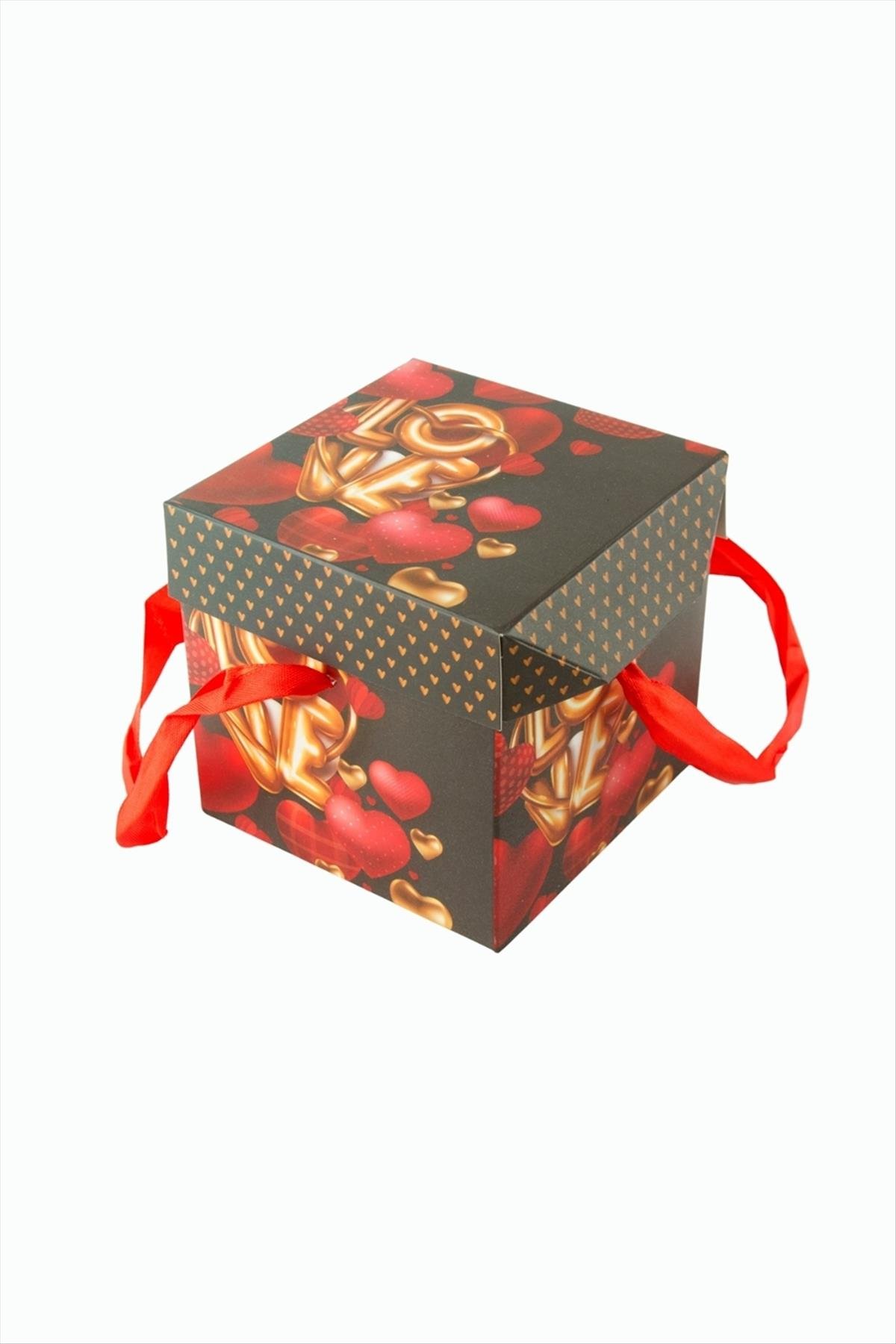 Love Yazılı Kare Hediyelik Kutu 10 cm