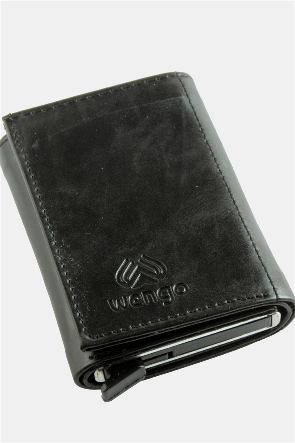 Mekanizmalı Kızaklı Kartlık Cüzdan Kağıt Para Bölmeli