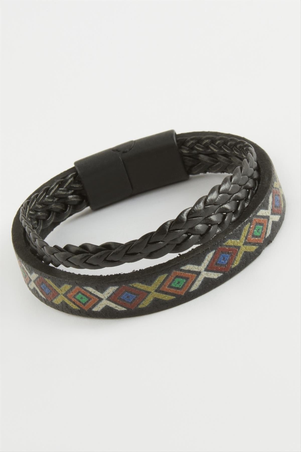 Mıknatıslı Orjinal Deri Bileklik