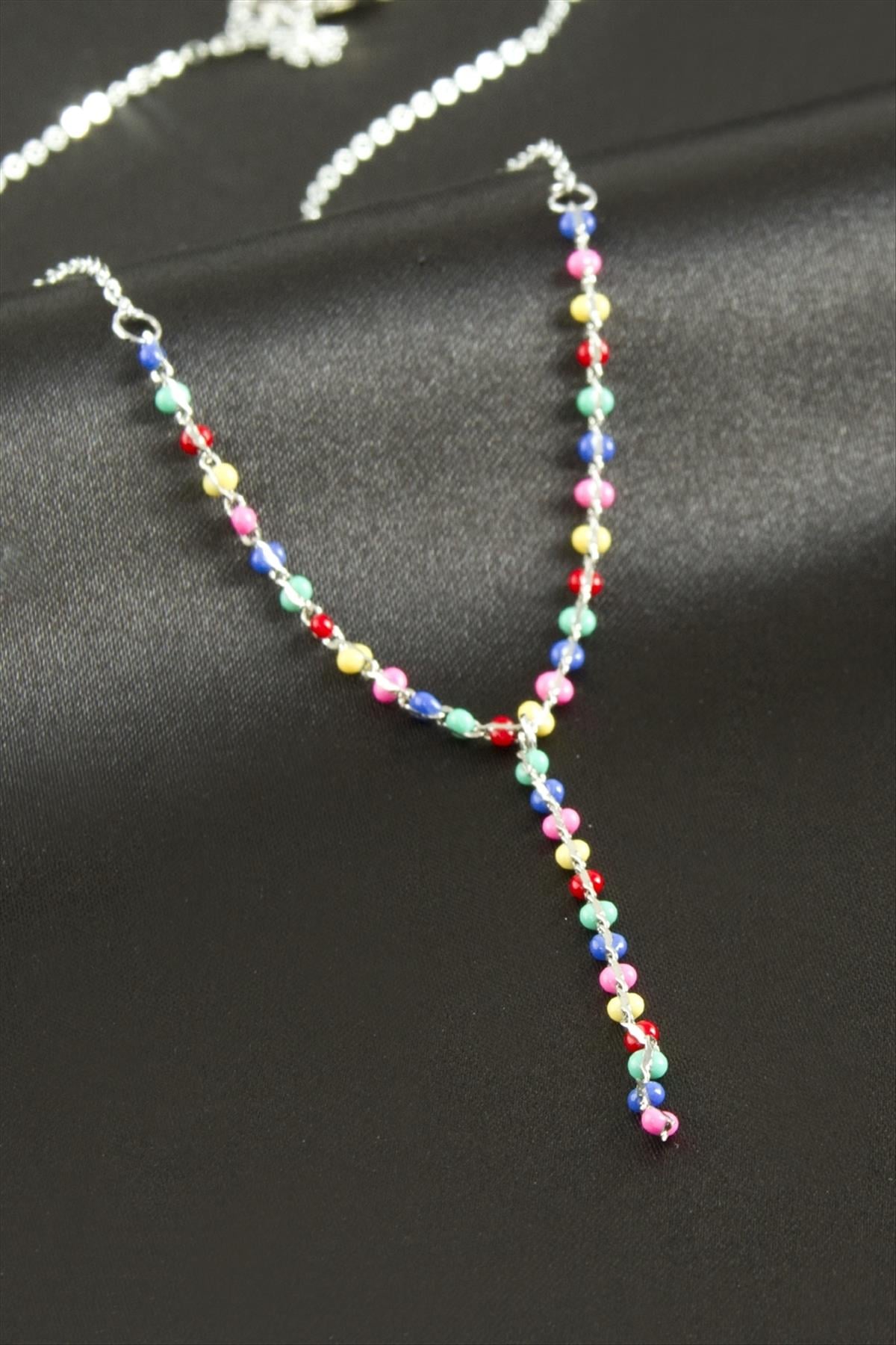 Mineli Boncuklu Y Kolye