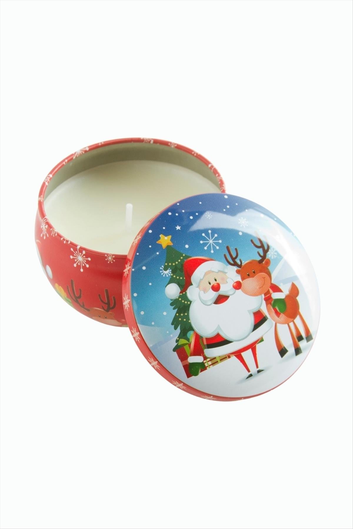 Noel Baba Yılbaşı Kapaklı Mum 6 cm