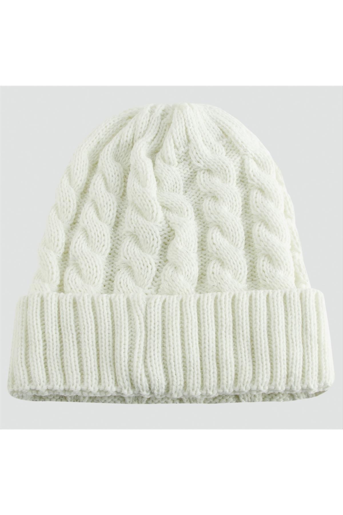 Örgülü Katlamalı Bayan Bere