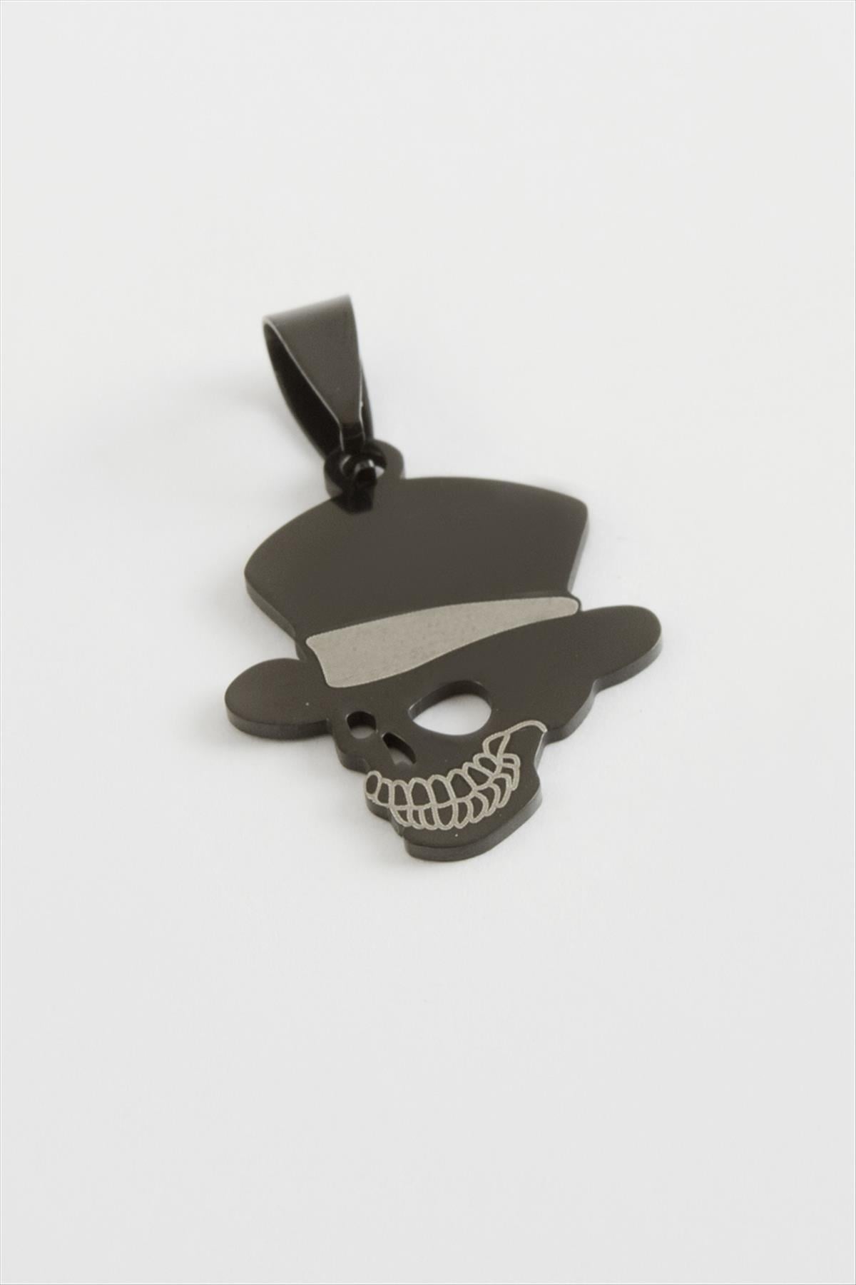 Ottoman Şapkalı Kuru Kafa Çelik Kolye Ucu 2,5 cm