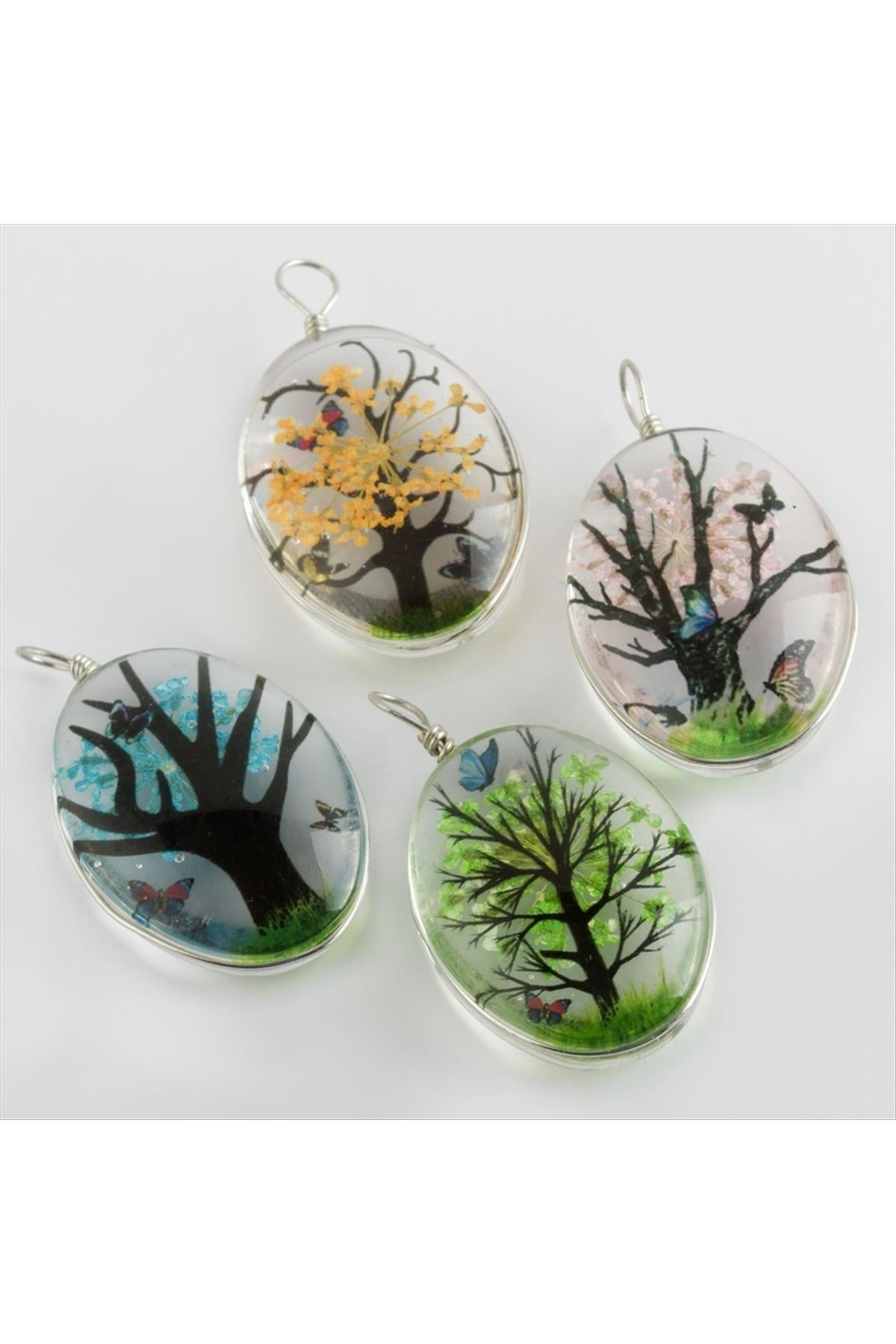 Oval Canlı Kolye Ucu 2,5 cm