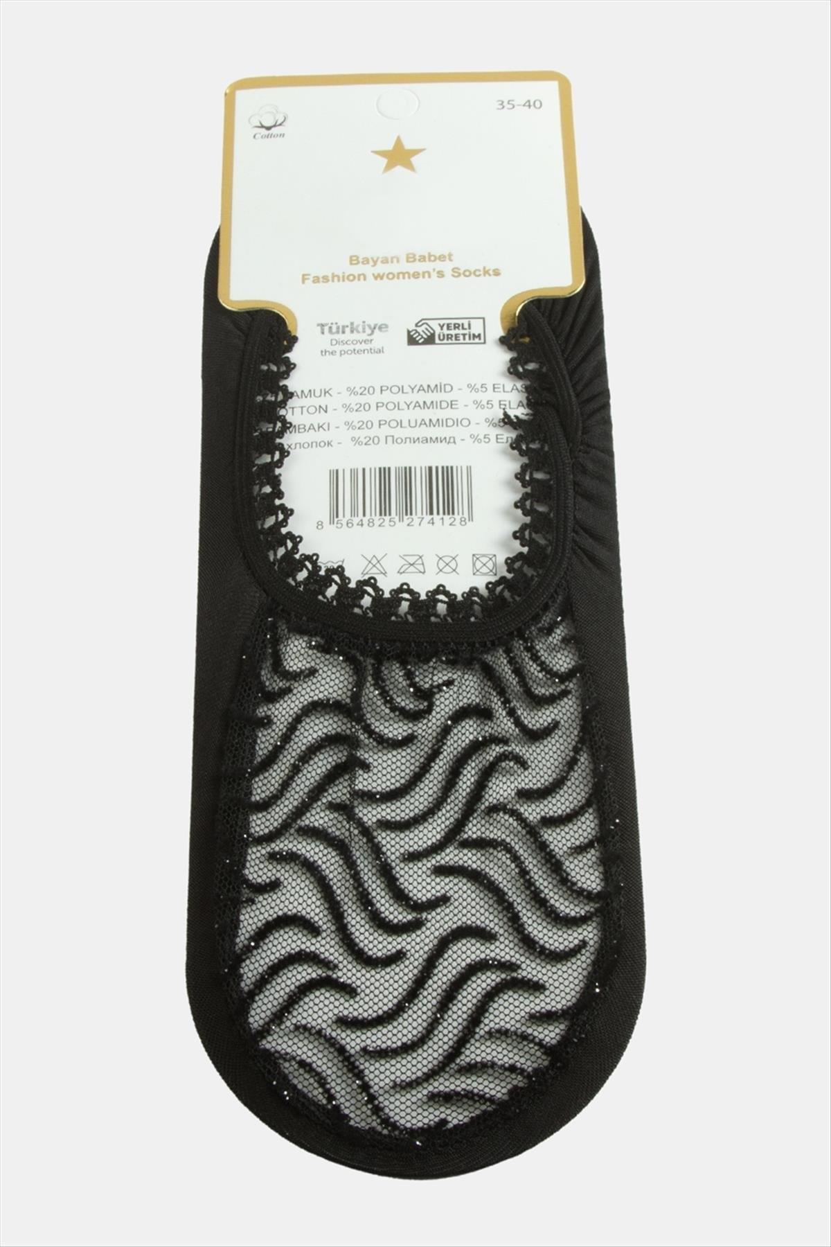 Oval Dantel Babet Çorap