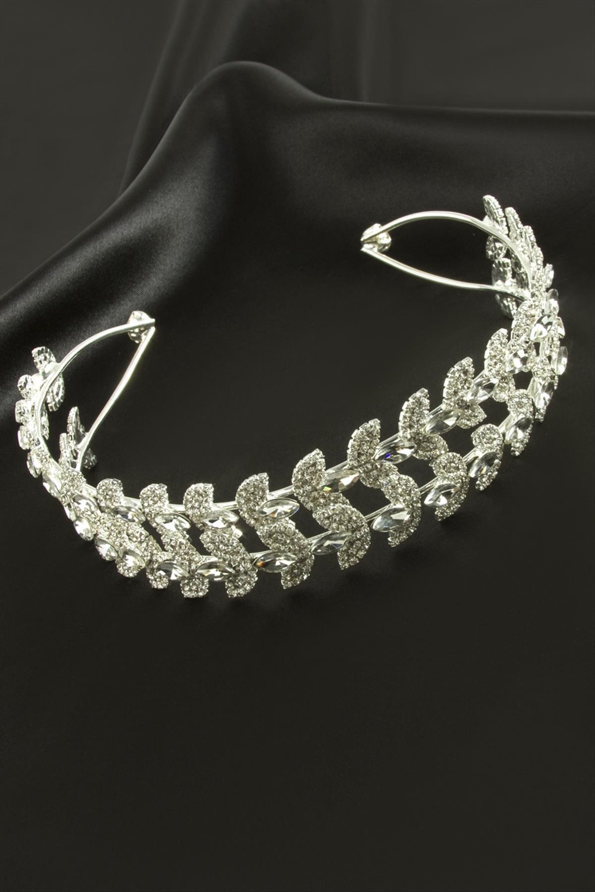 Oval Lüks Taşlı Gelin Tacı