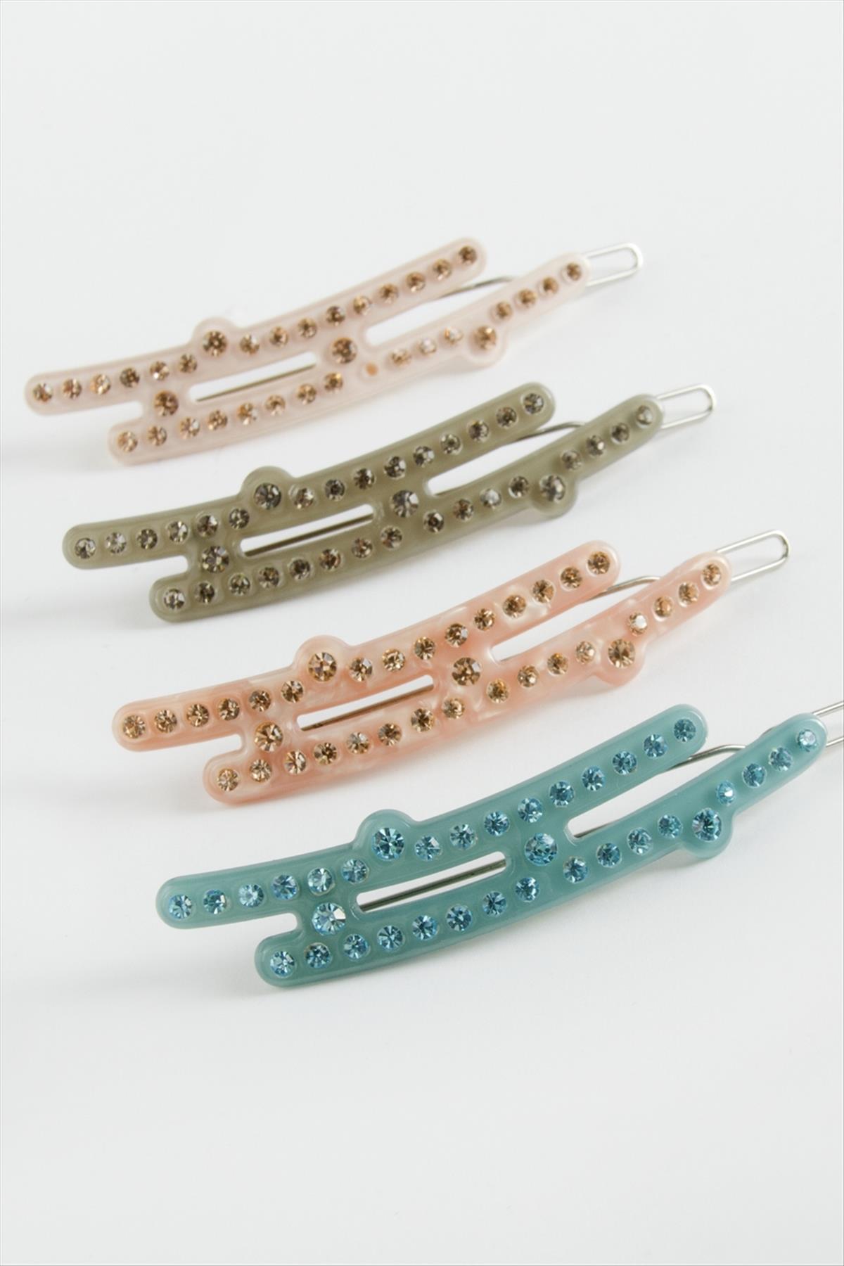 Oval Taşlı Klipsli Toka