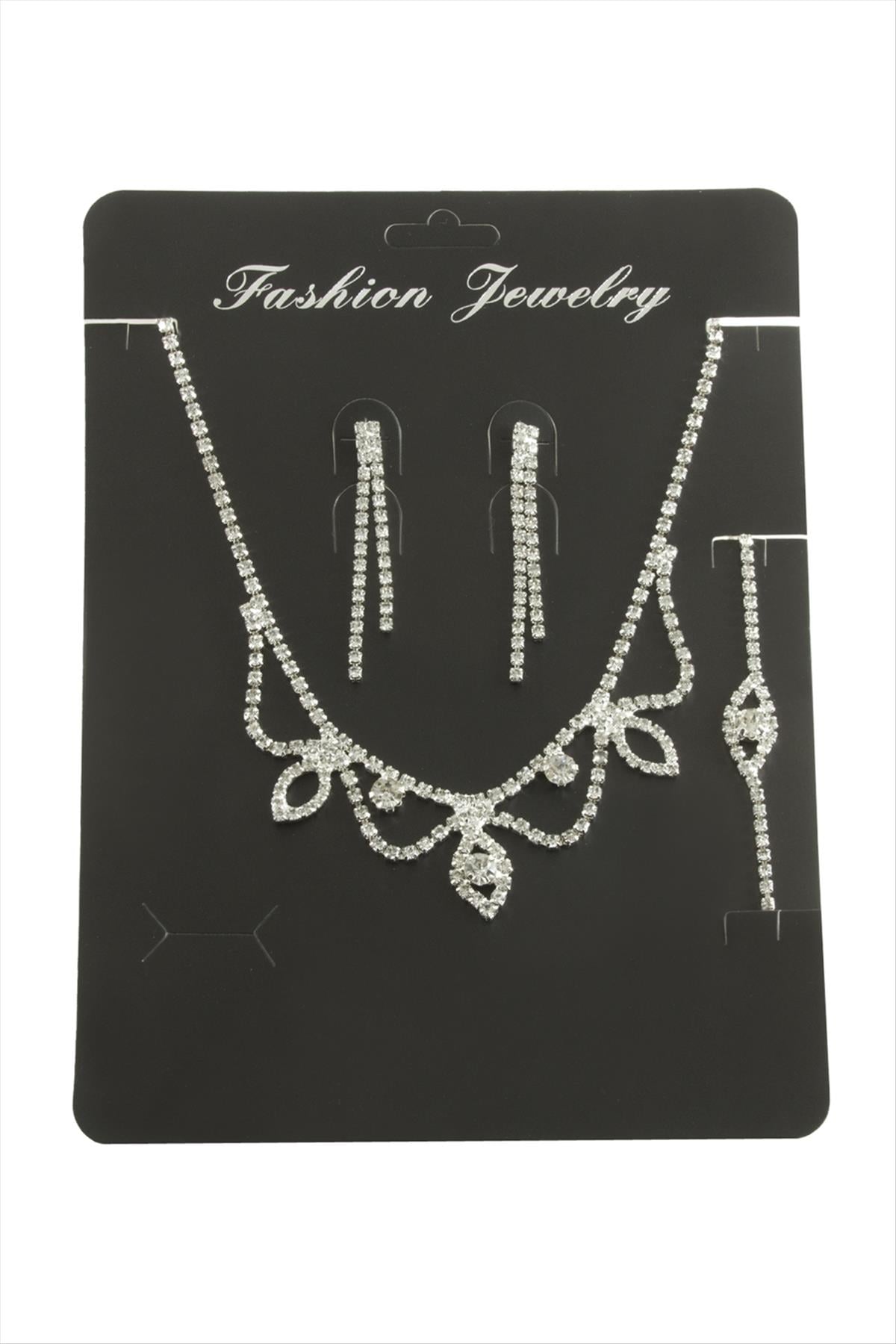 Oval Taşlı Set Kolye