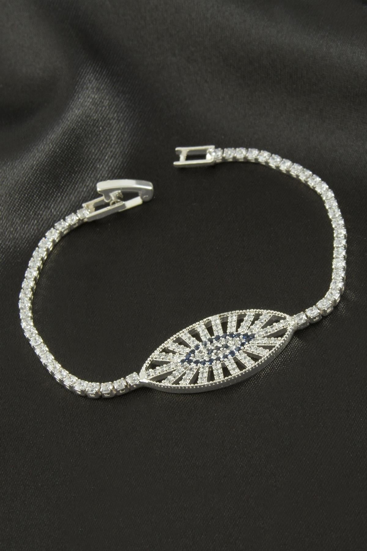 Oval Zirkon Taşlı Çocuk Bileklik 16 cm