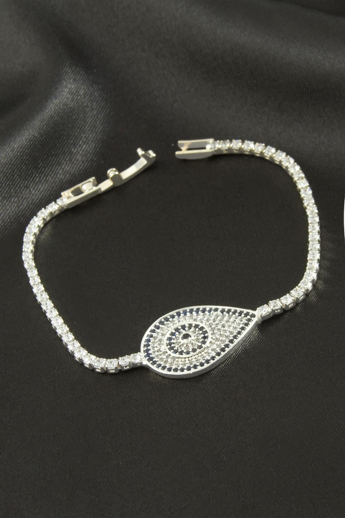 Oval Zirkon Taşlı Çocuk Bileklik 16 cm