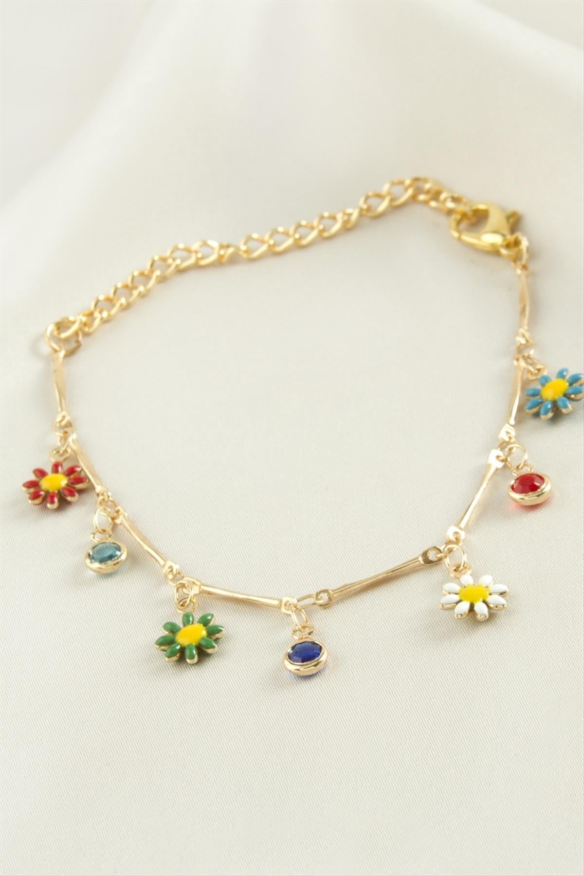 Papatya Taşlı Mineli Bileklik