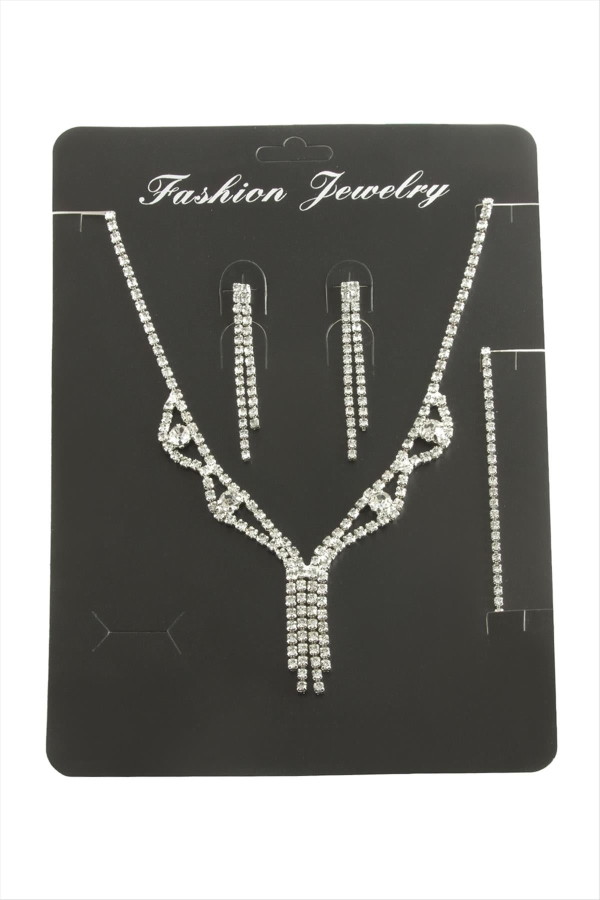 Sallantılı Taşlı Set Kolye