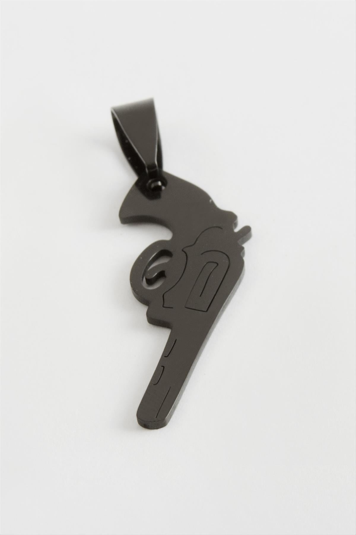 Silah Çelik Kolye Ucu 4,5 cm