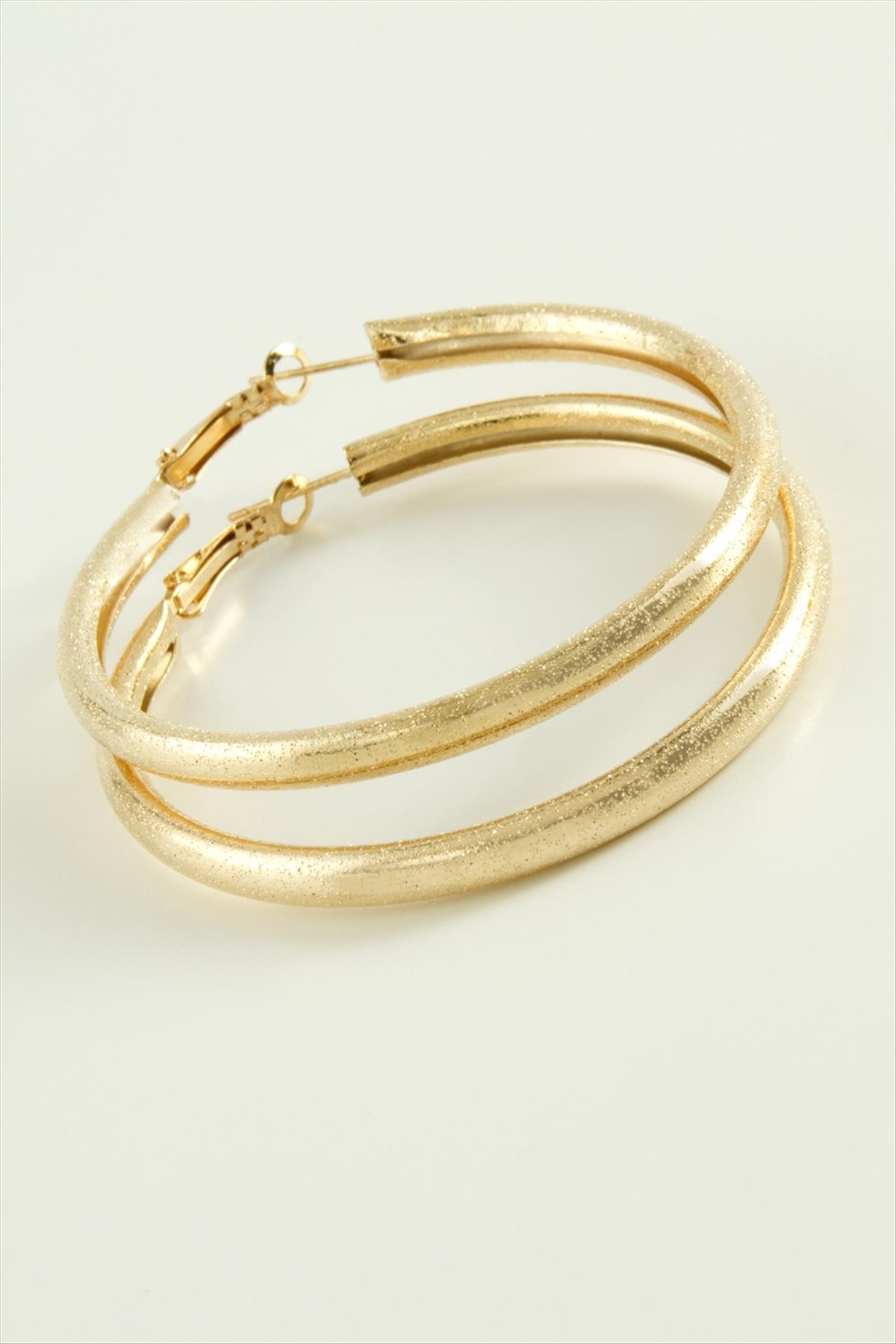 Simli Boru Halka Küpe 5,5 cm