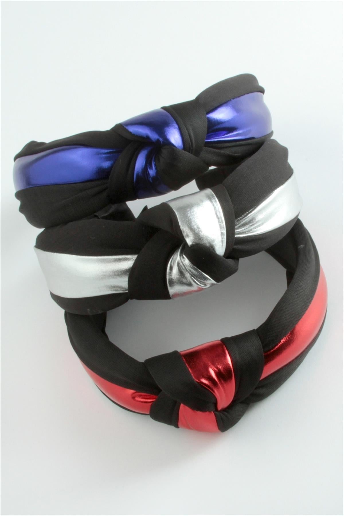 Siyah Deri Düğümlü Taç