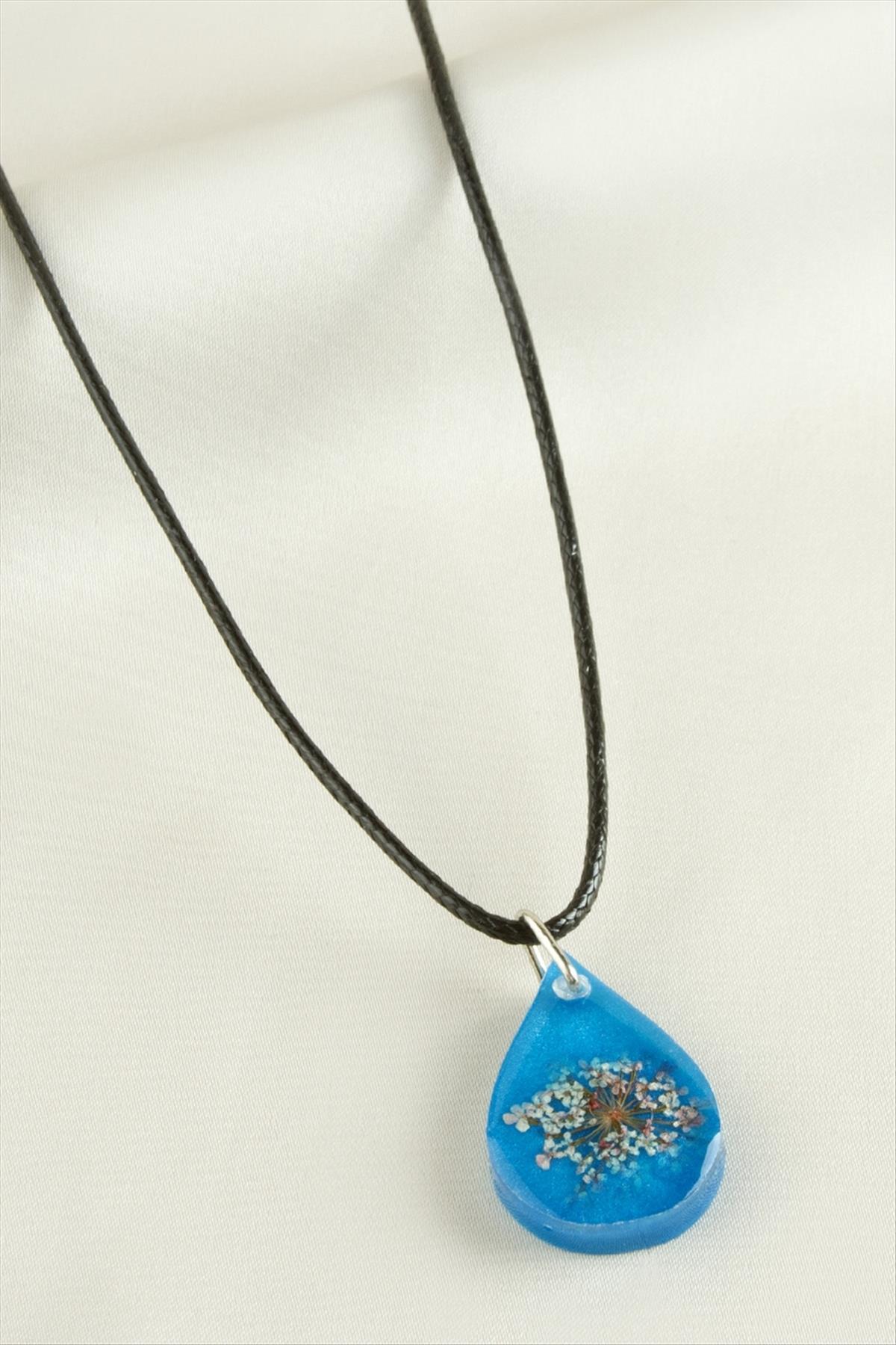 Sultan Çiçeği Damla Epoksi Kolye