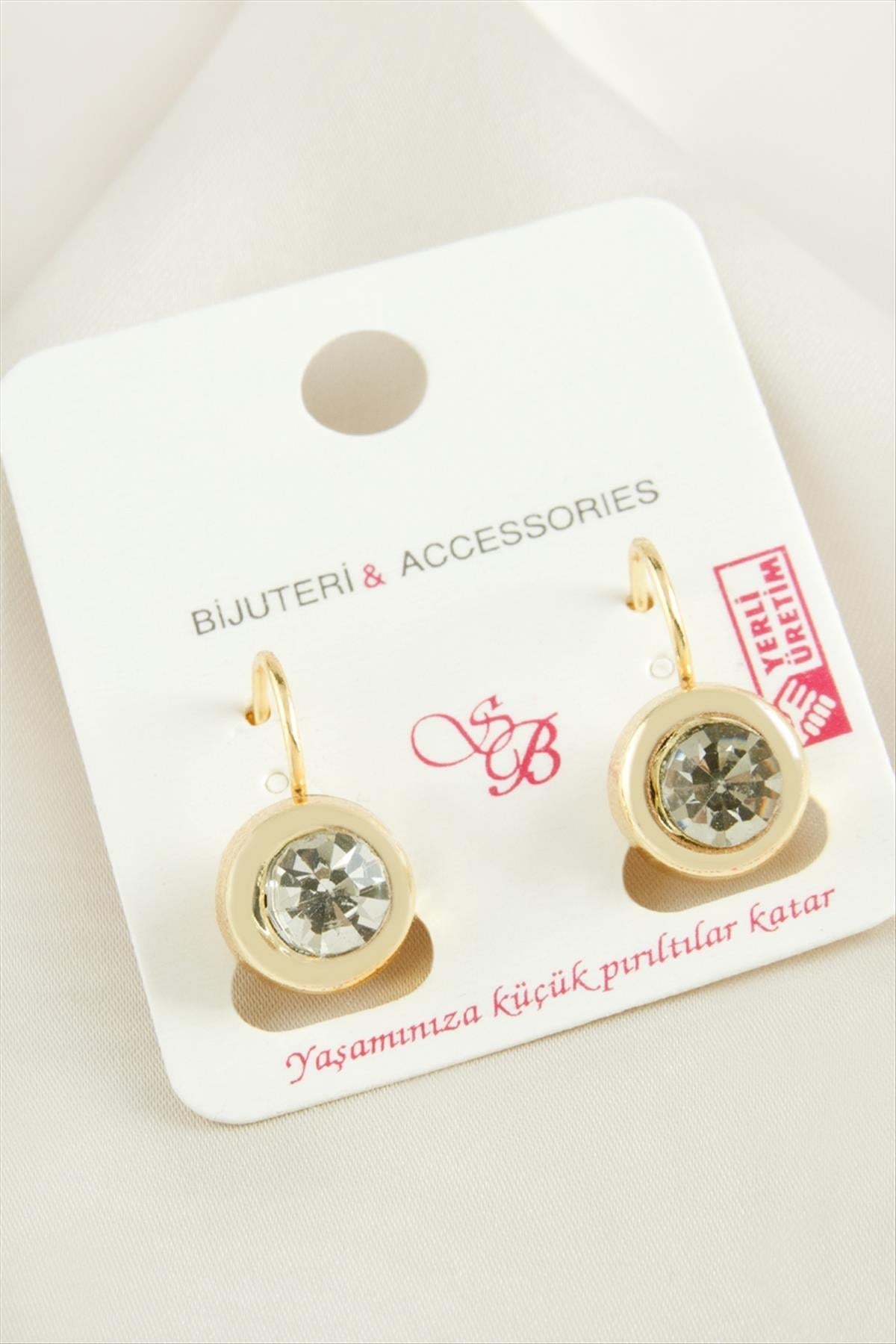 Tek Taşlı Klipsi Küpe