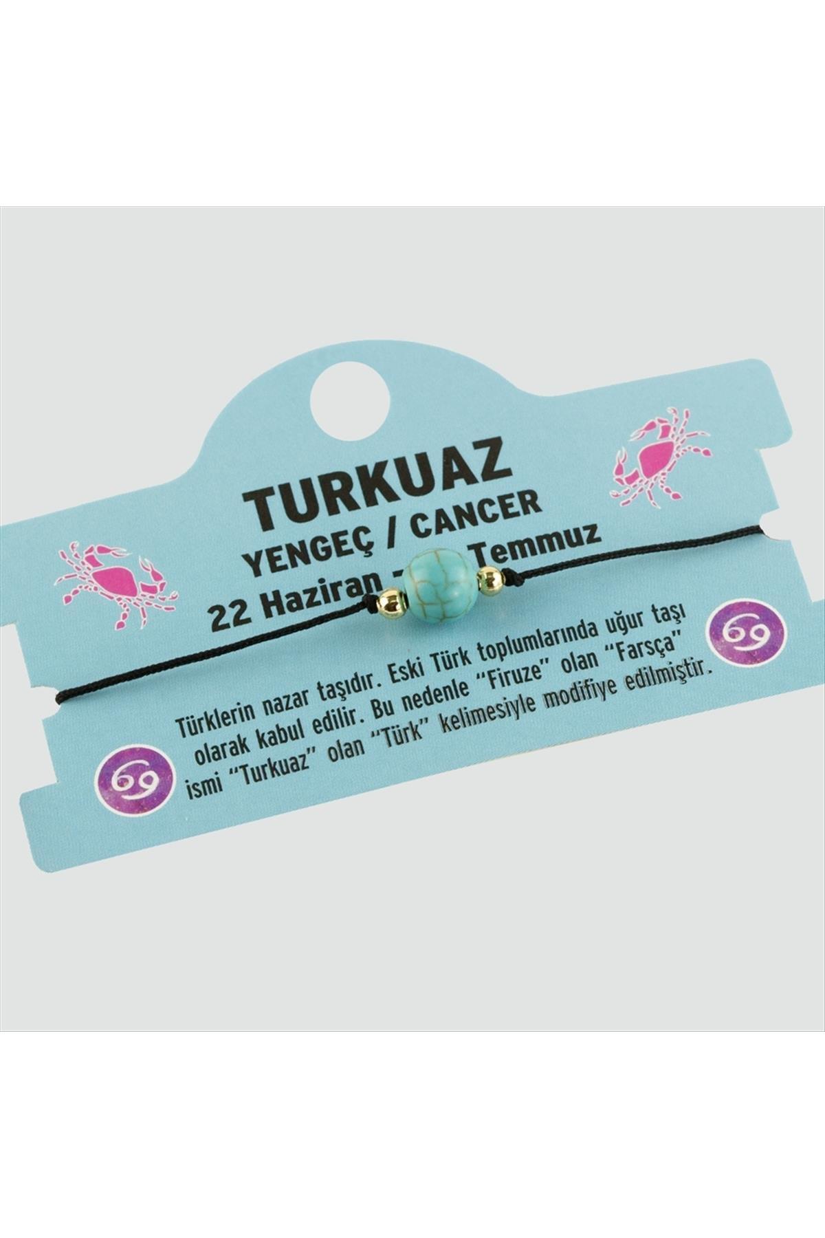 Turkuaz Doğal Taşlı Yengeç Burç Bileklik