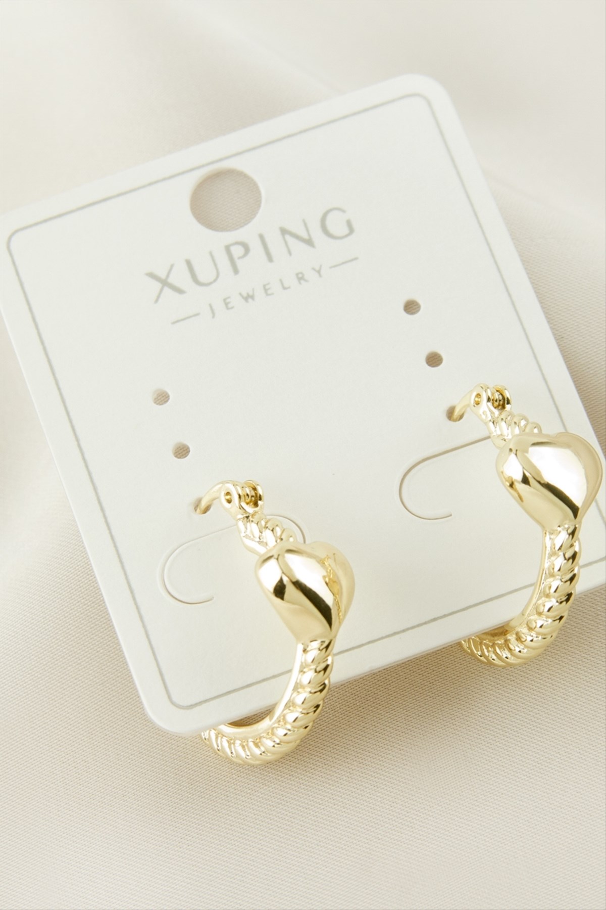 Xuping Kalp Lüks Çelik Küpe