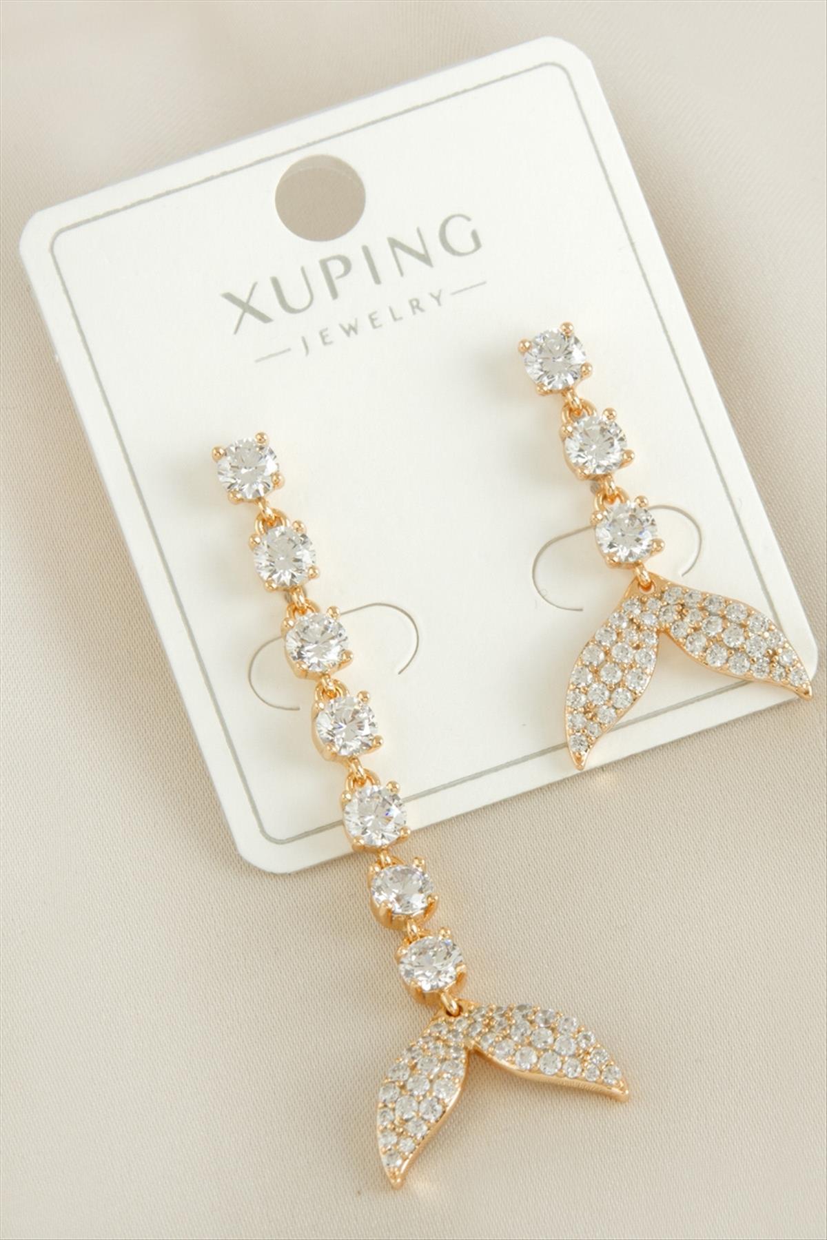 Xuping Kanat Zirkon Taşlı Lüks Çelik Küpe