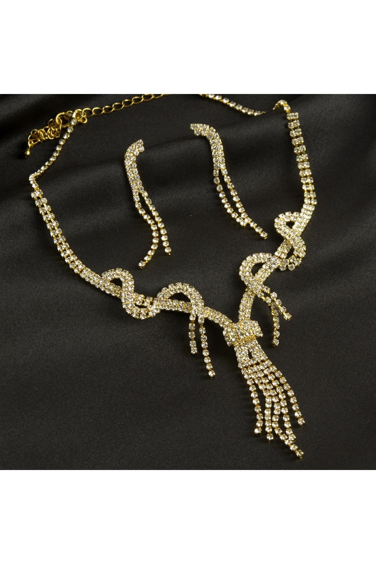 Yılan Figürlü Lüks Suyolu Set Kolye